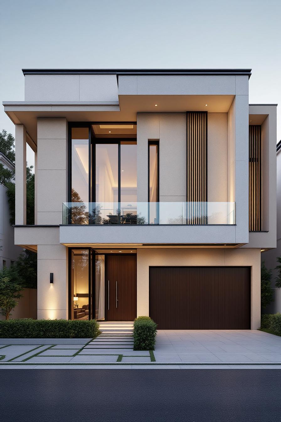 Contemporary villa with minimalist design and large windows