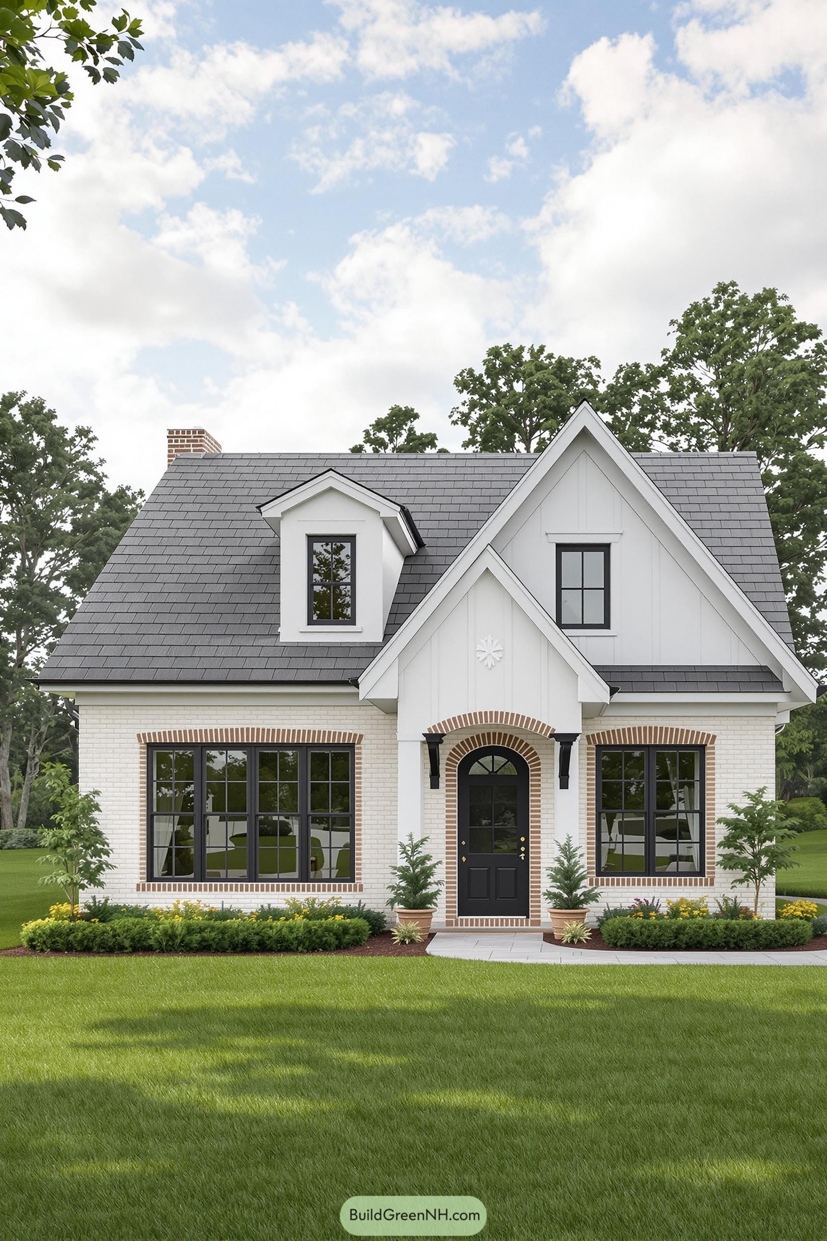Charming craftsman house with lush greenery