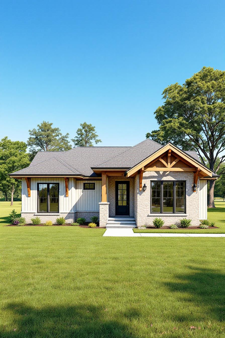 Charming Craftsman-style house with a rustic wooden facade