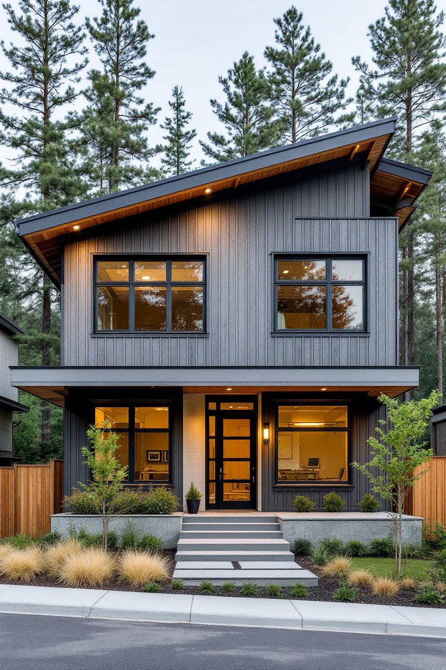 Modern Craftsman Home with Tall Trees