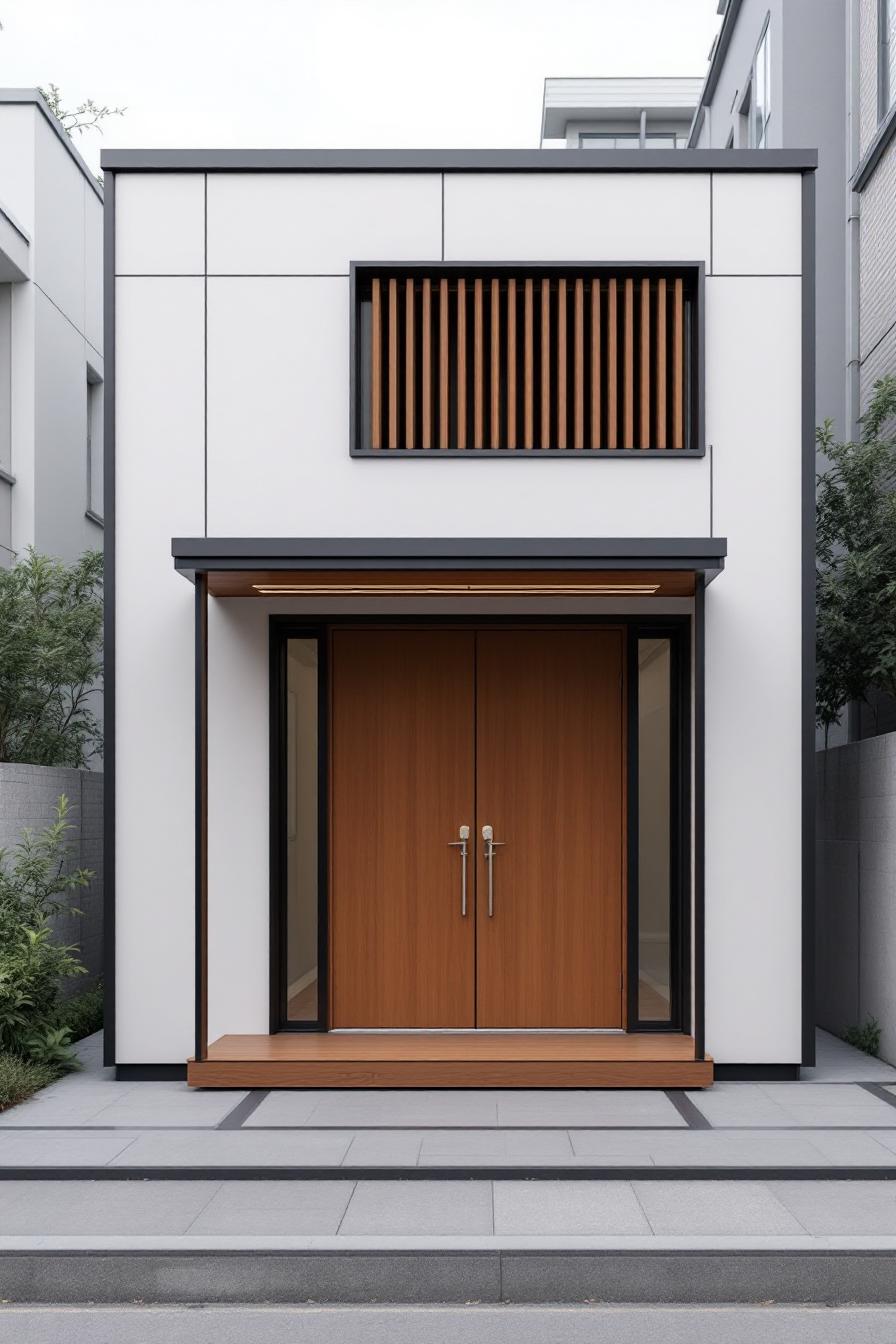 Compact modern house with wooden accents