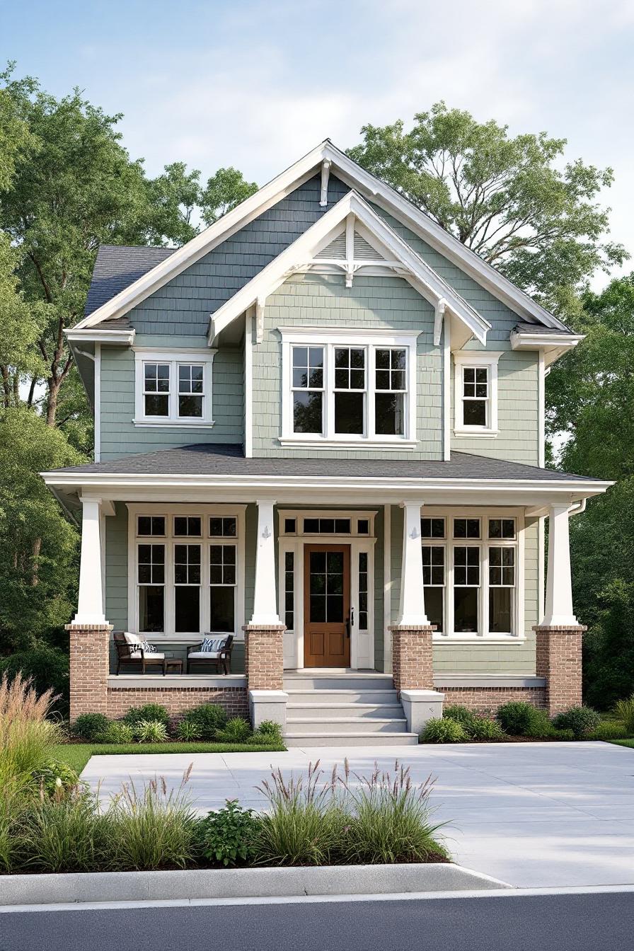 Charming two-story Craftsman house with its inviting front porch