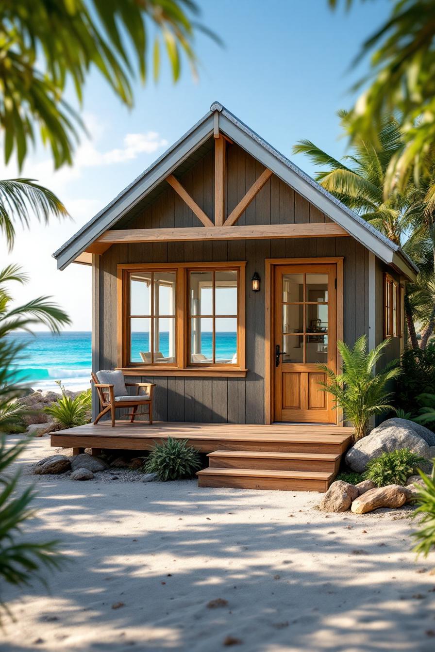 Charming beach house with a cozy porch and ocean view