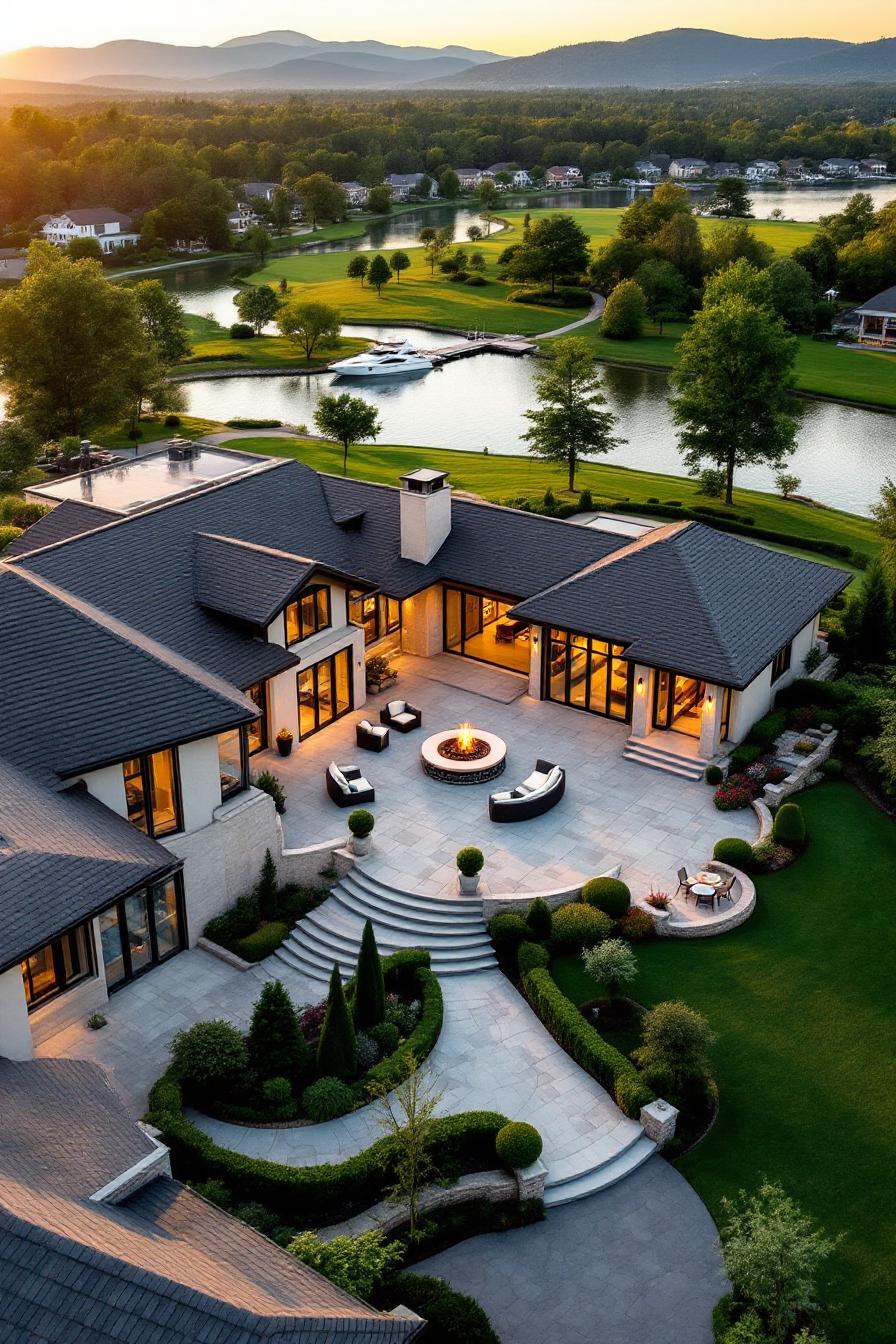 Elegant home with expansive patio near the waterfront