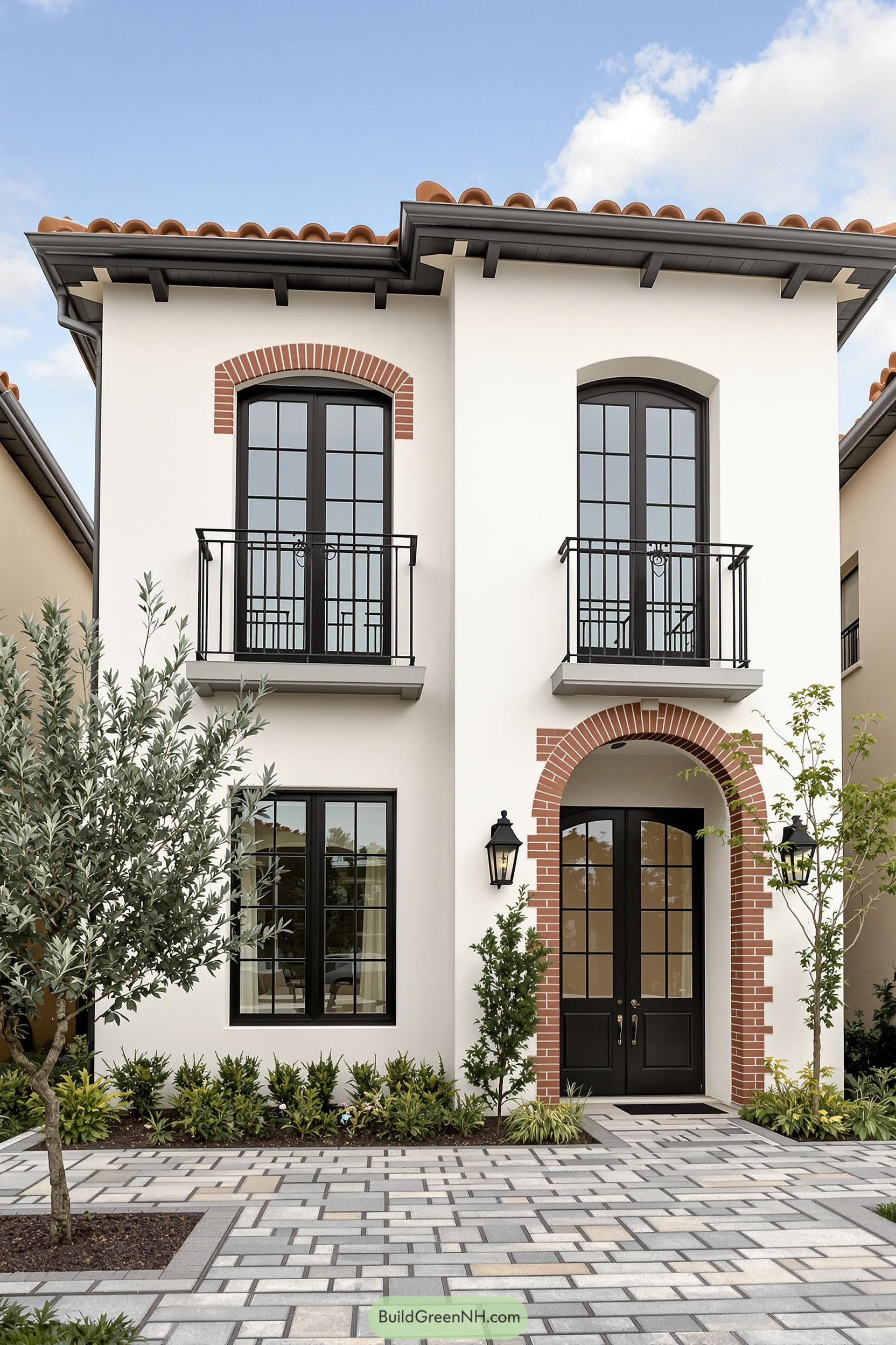 Chic Tuscan house with arched windows and terracotta roof