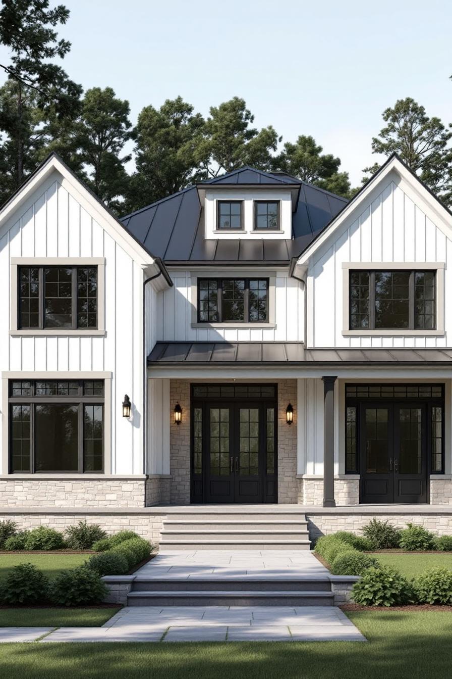 Stylish country home with double gables