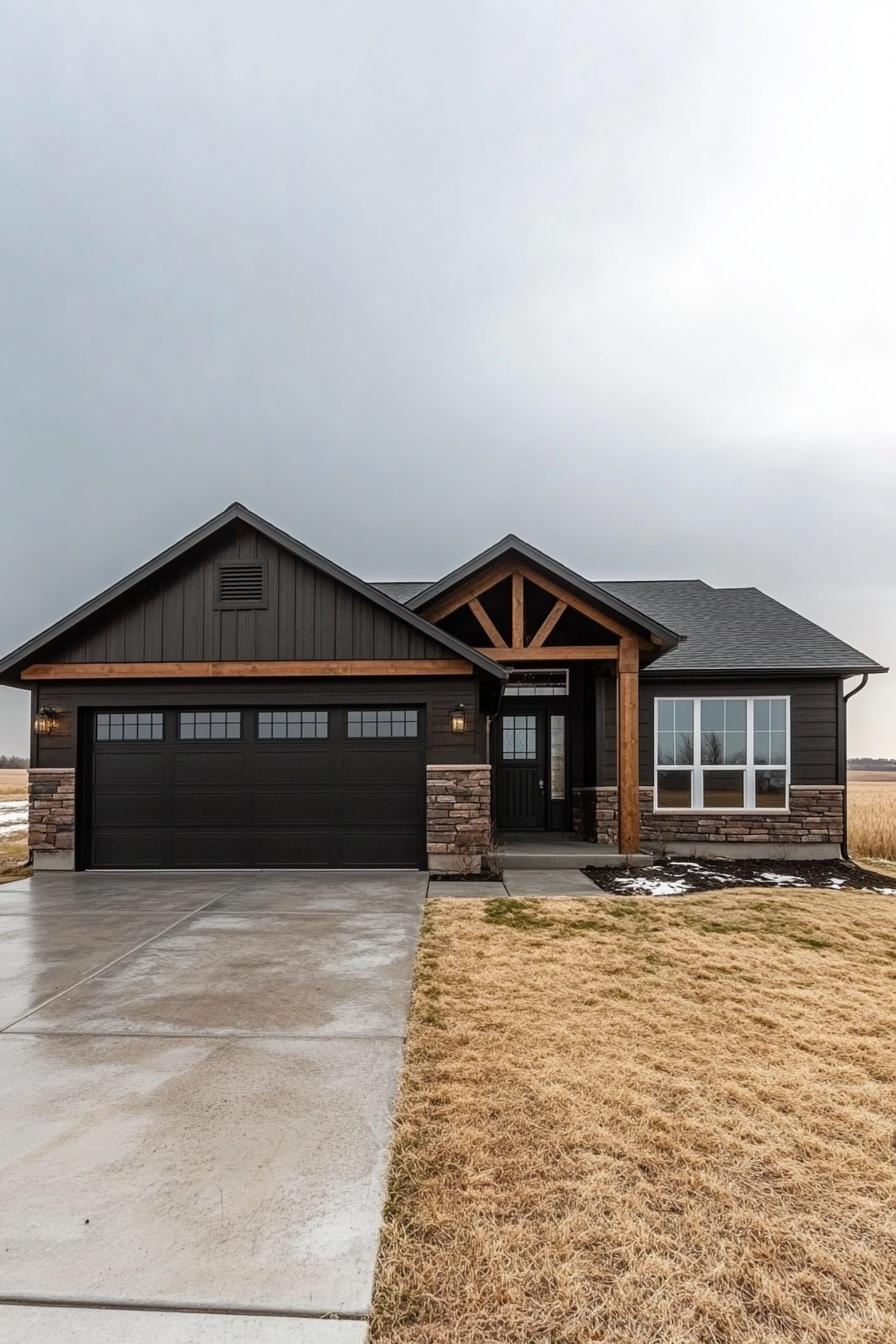 Simple Craftsman Ranch House with Stone Details