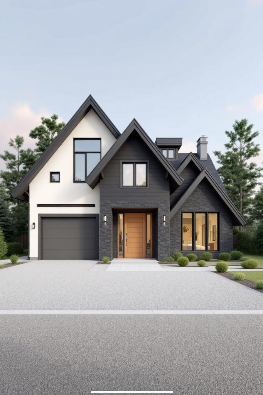 Modern dormer bungalow with a sleek exterior