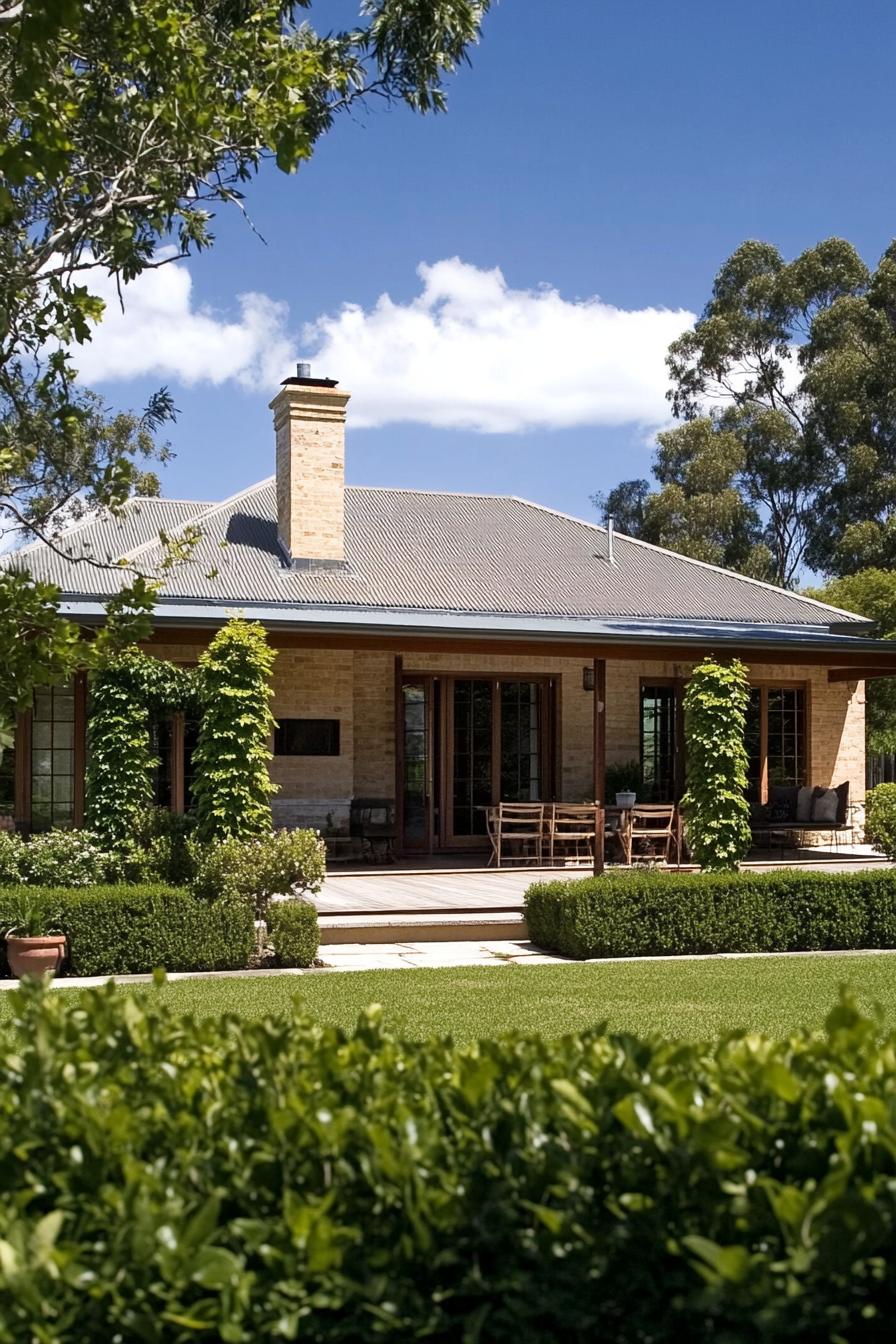Charming brick country house with a lush garden