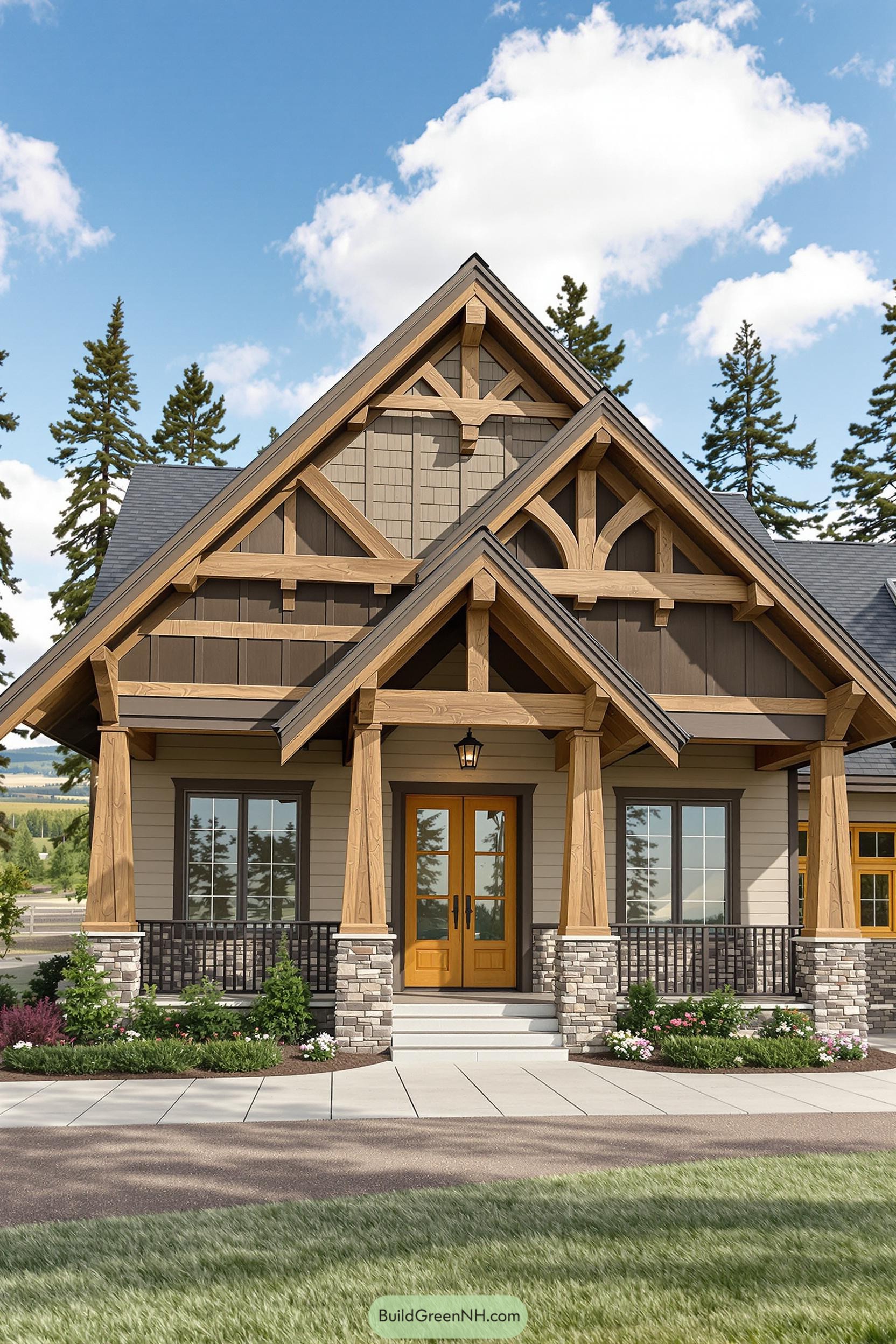 Charming country house with wood accents