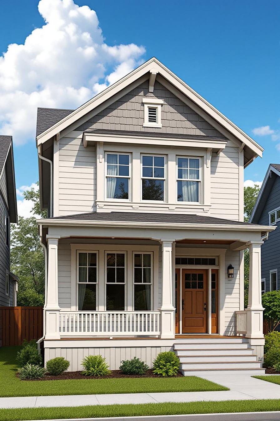 Charming Craftsman home with porch and gabled roof