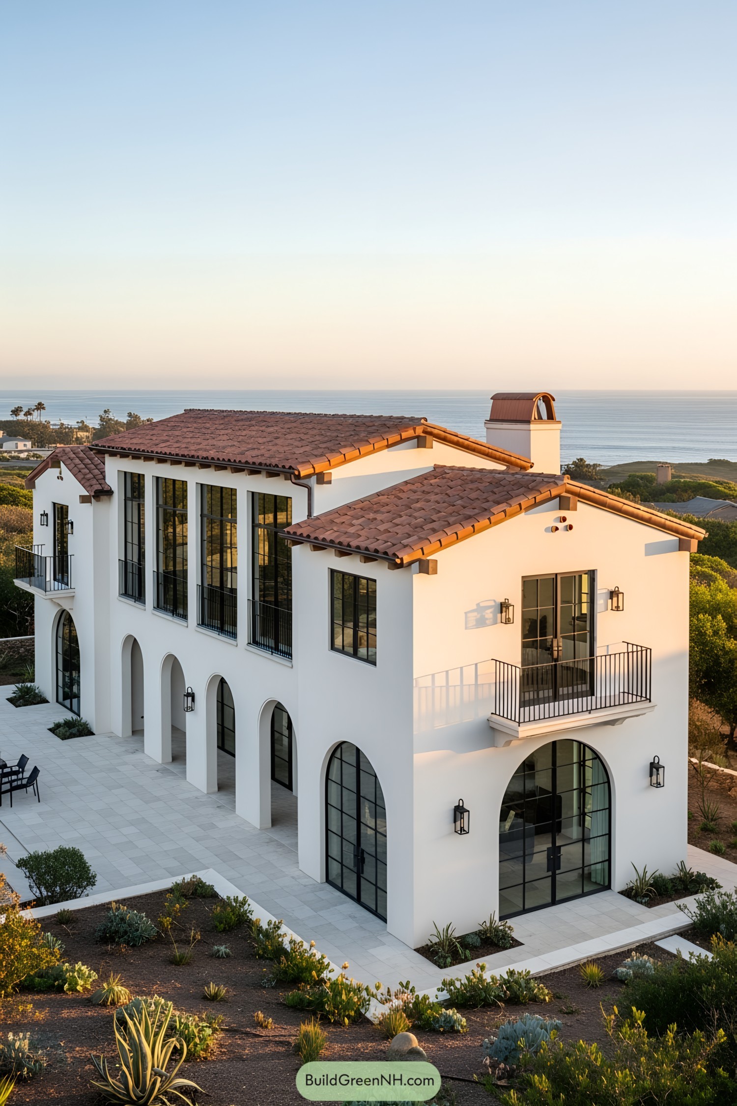 Mediterranean-style house with ocean view