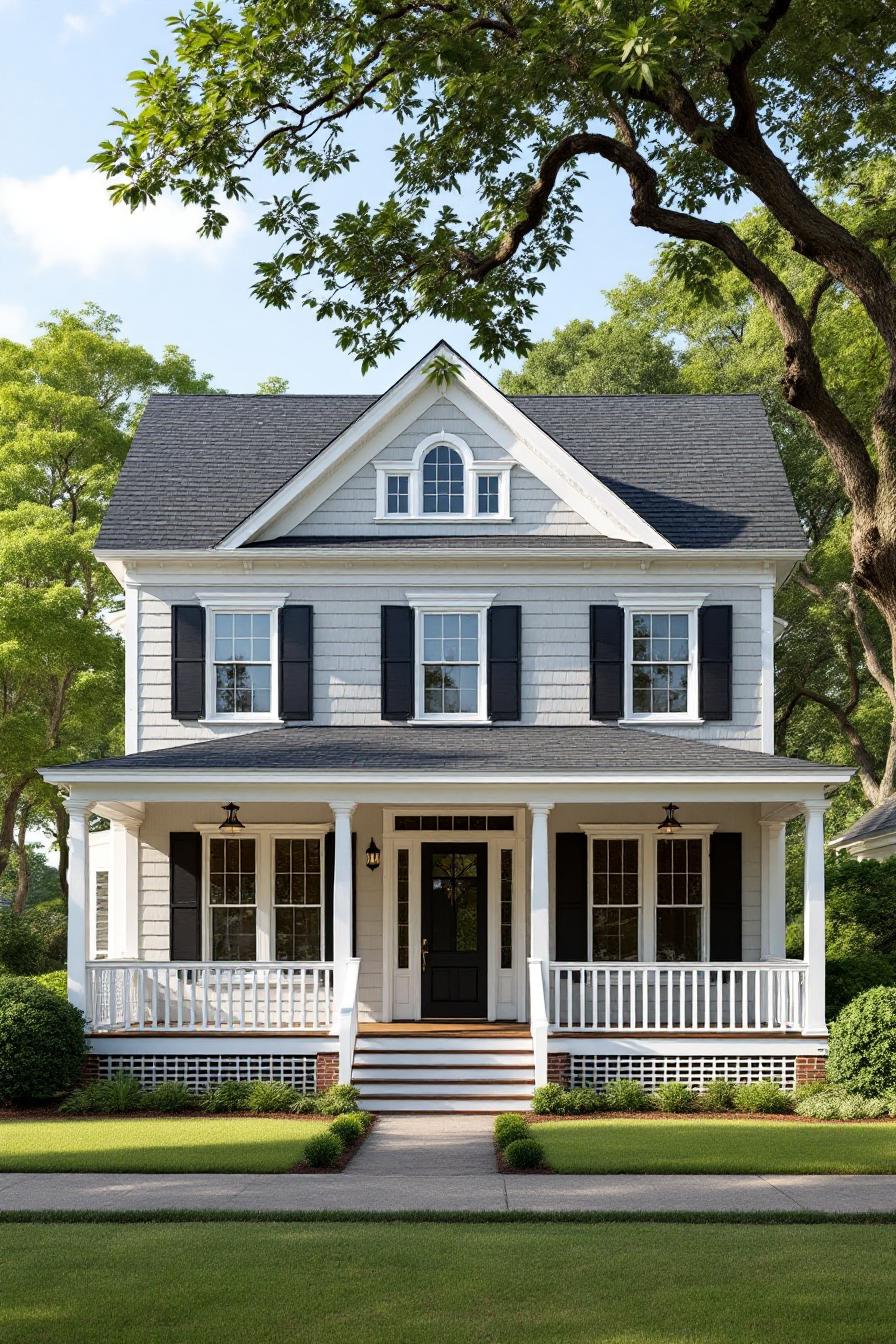 Classic Southern house with front porch and gabled roof