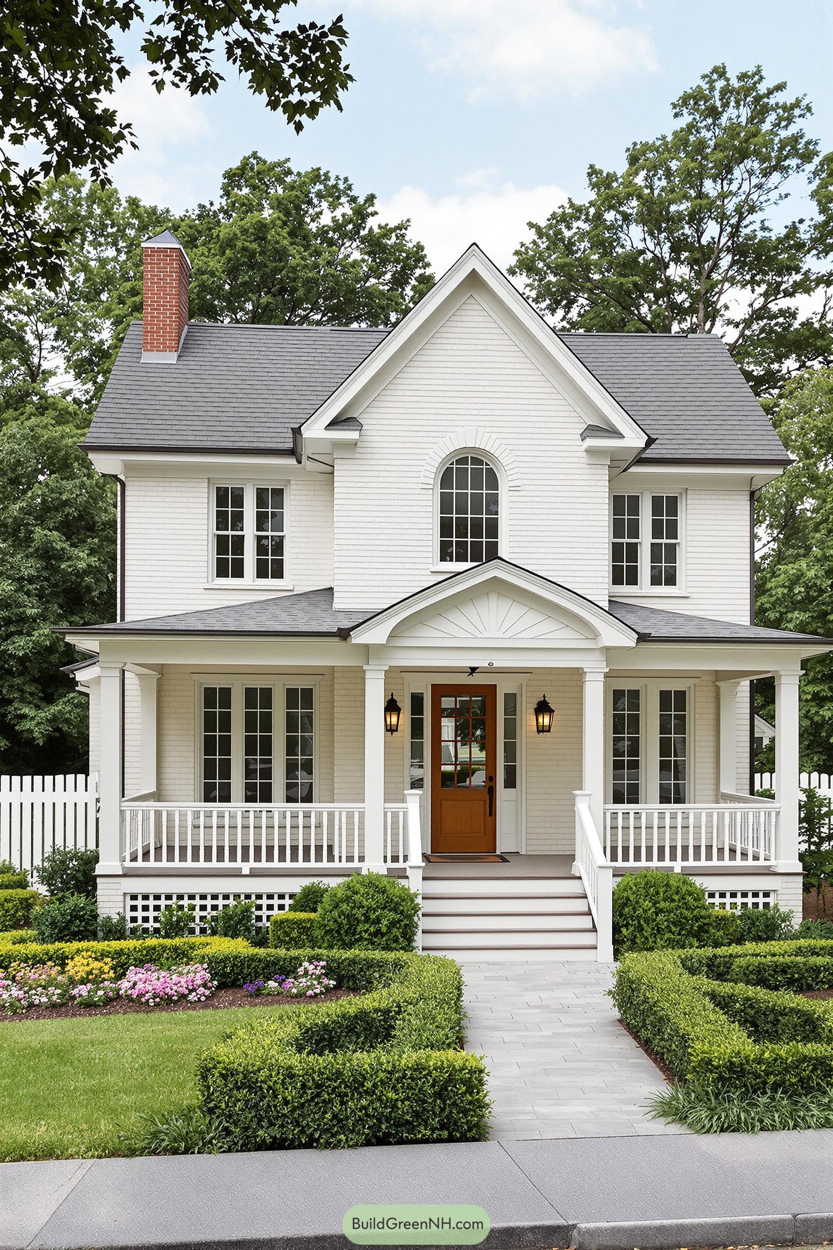 Charming white house with a classic porch
