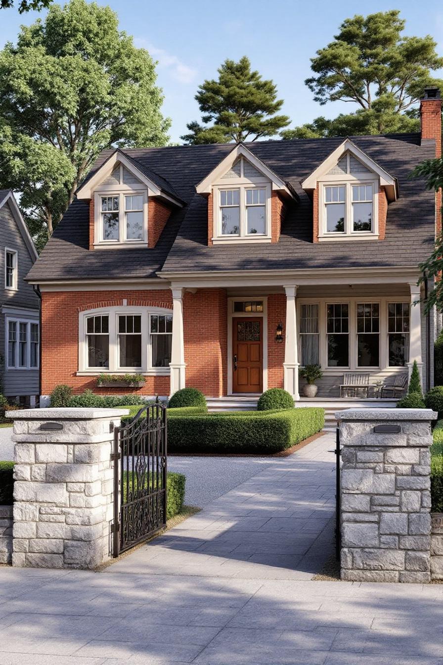 Charming brick dormer bungalow with a neat garden gate