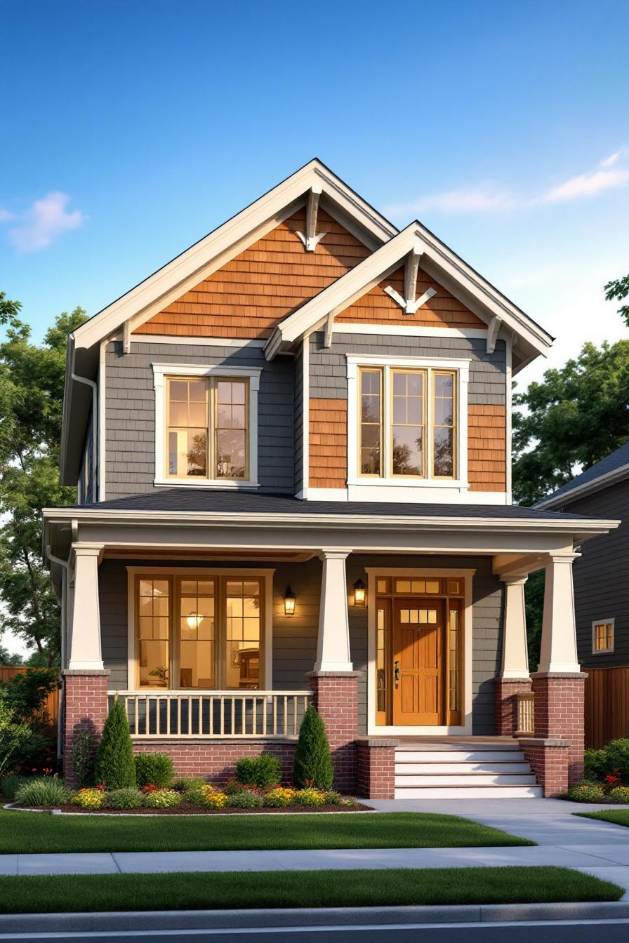 Cozy two-story Craftsman home with a large porch