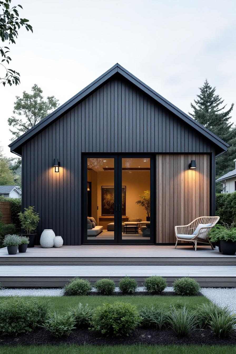 Modern Scandinavian cabin with elegant exterior