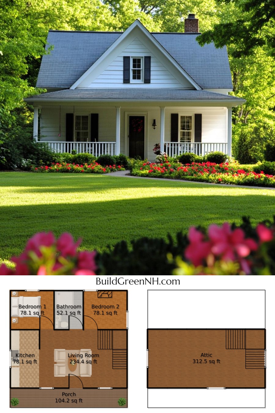 Sweet Serenity Cottage in Bloom: Cottage House Floor Plans