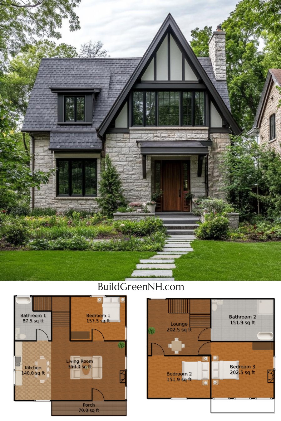 Timber-Trimmed Tudor Delight: Cottage House Floor Plans