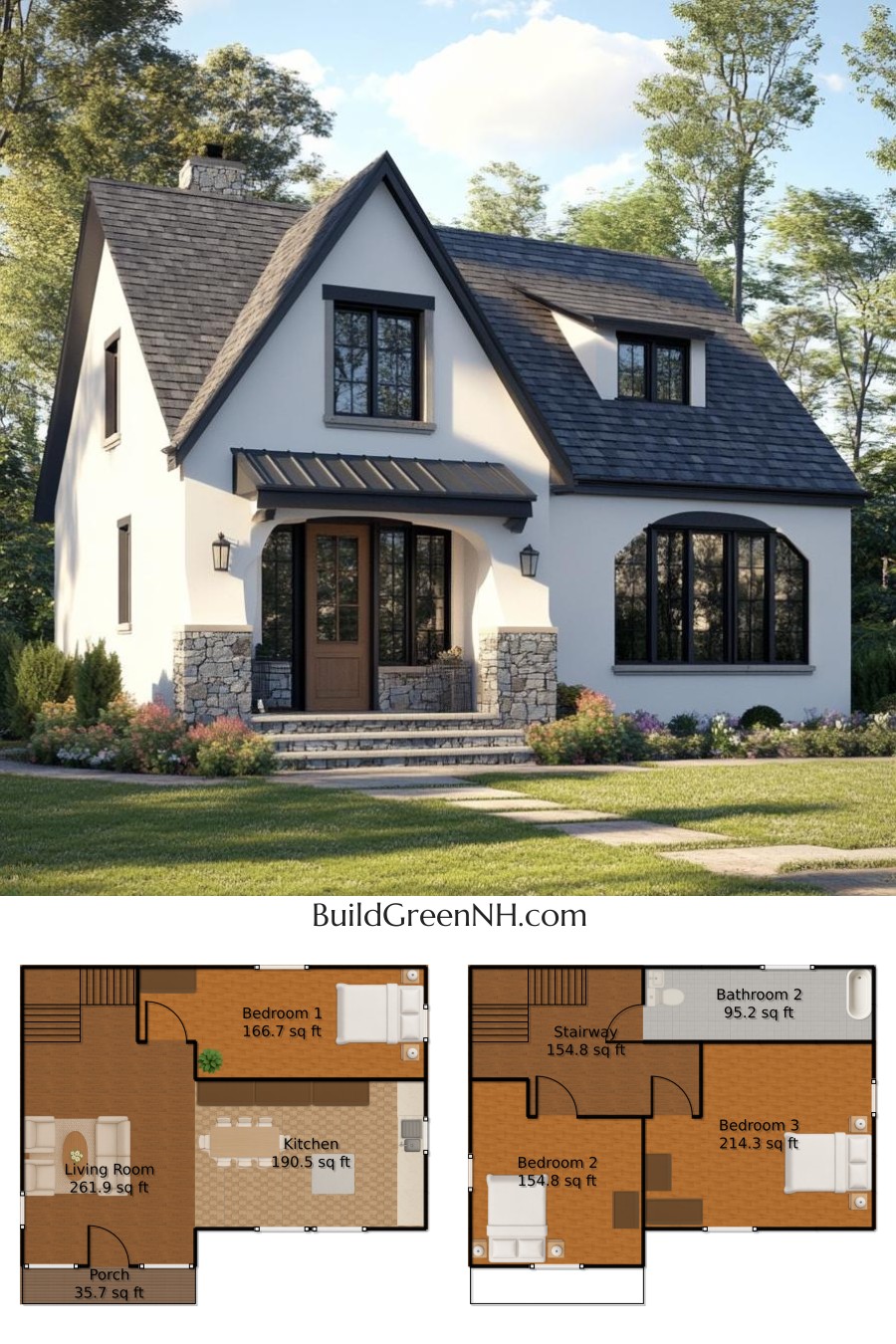 Charming Cottage Encounter in the Grove: Cottage House Floor Plans