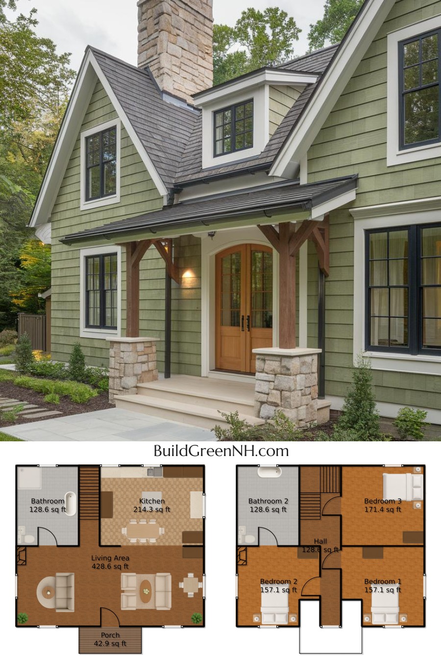 A Haven of Green Elegance: Cottage House Floor Plans