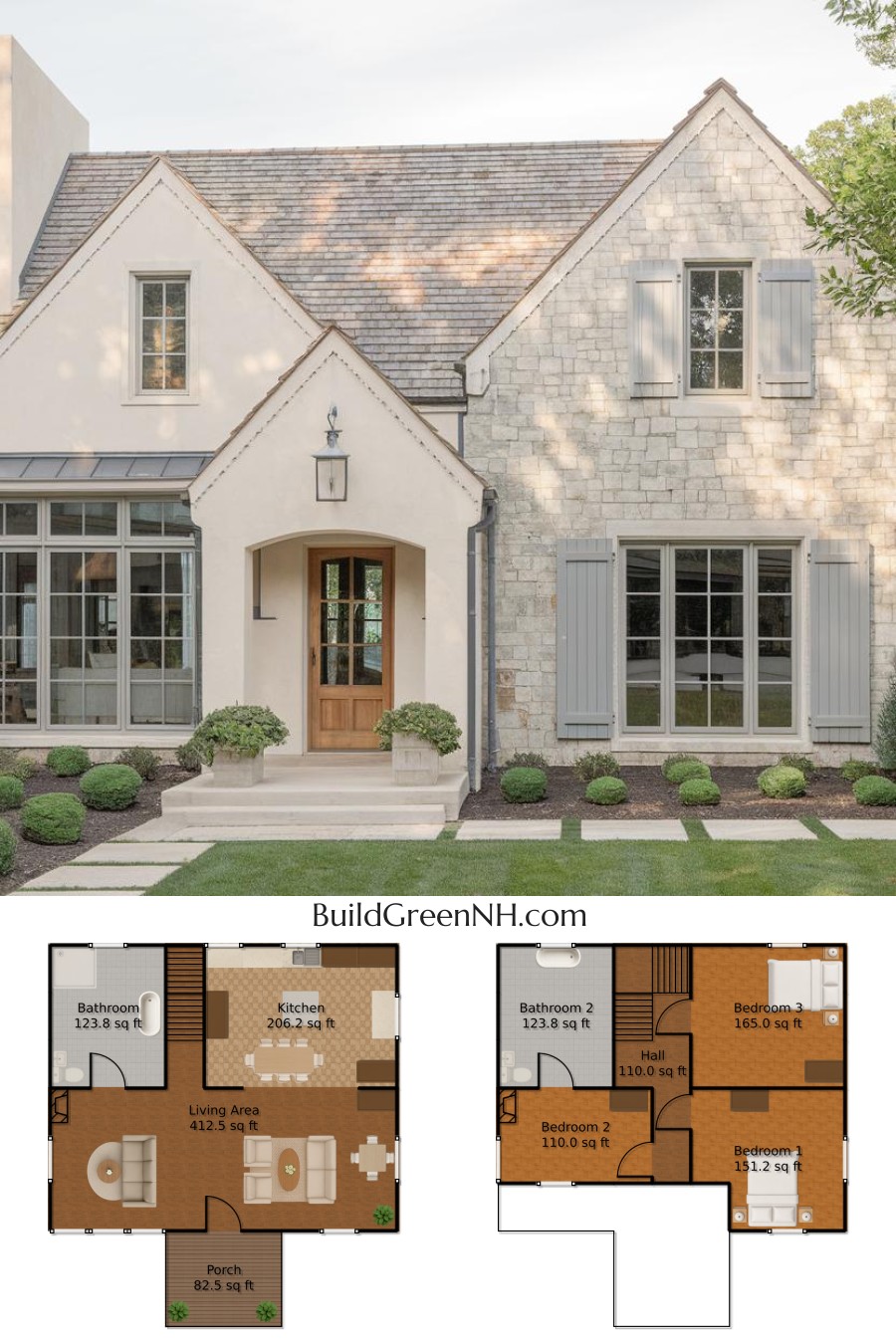 Timeless Stone Cottage with Cozy Charm: Cottage House Floor Plans