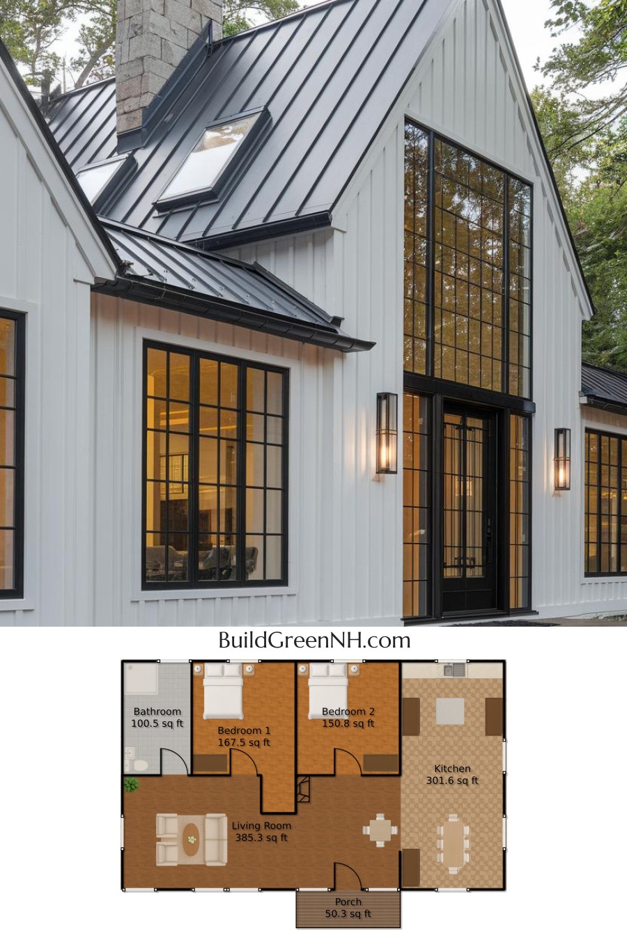 Modern Chic Nest in the Canopy: Cottage House Floor Plans