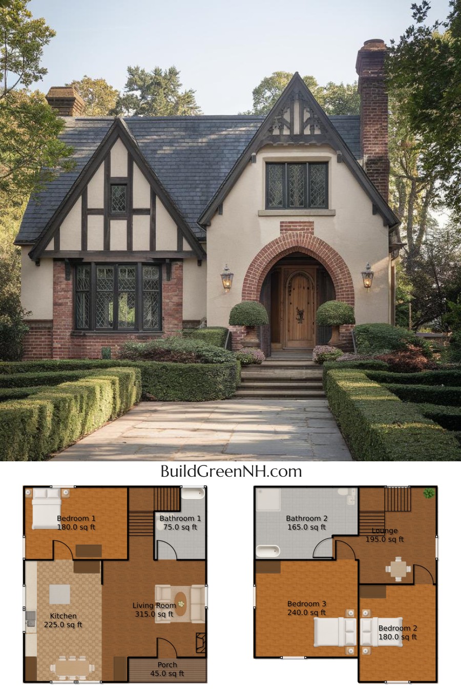Charming Tudor Gem with a Brick Embrace: Cottage House Floor Plans