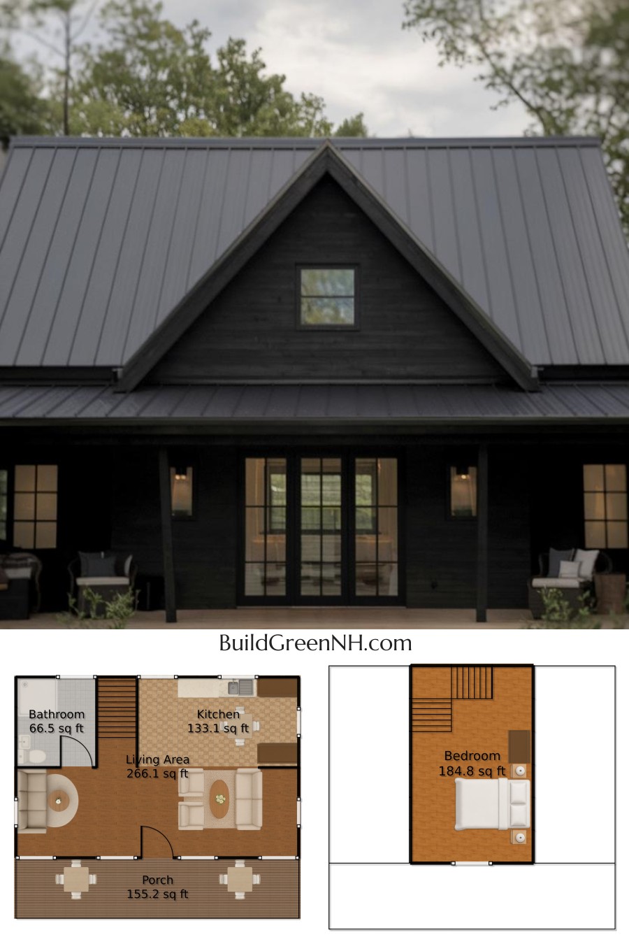 A-Frame Hideout in Charcoal Woods: Cottage House Floor Plans