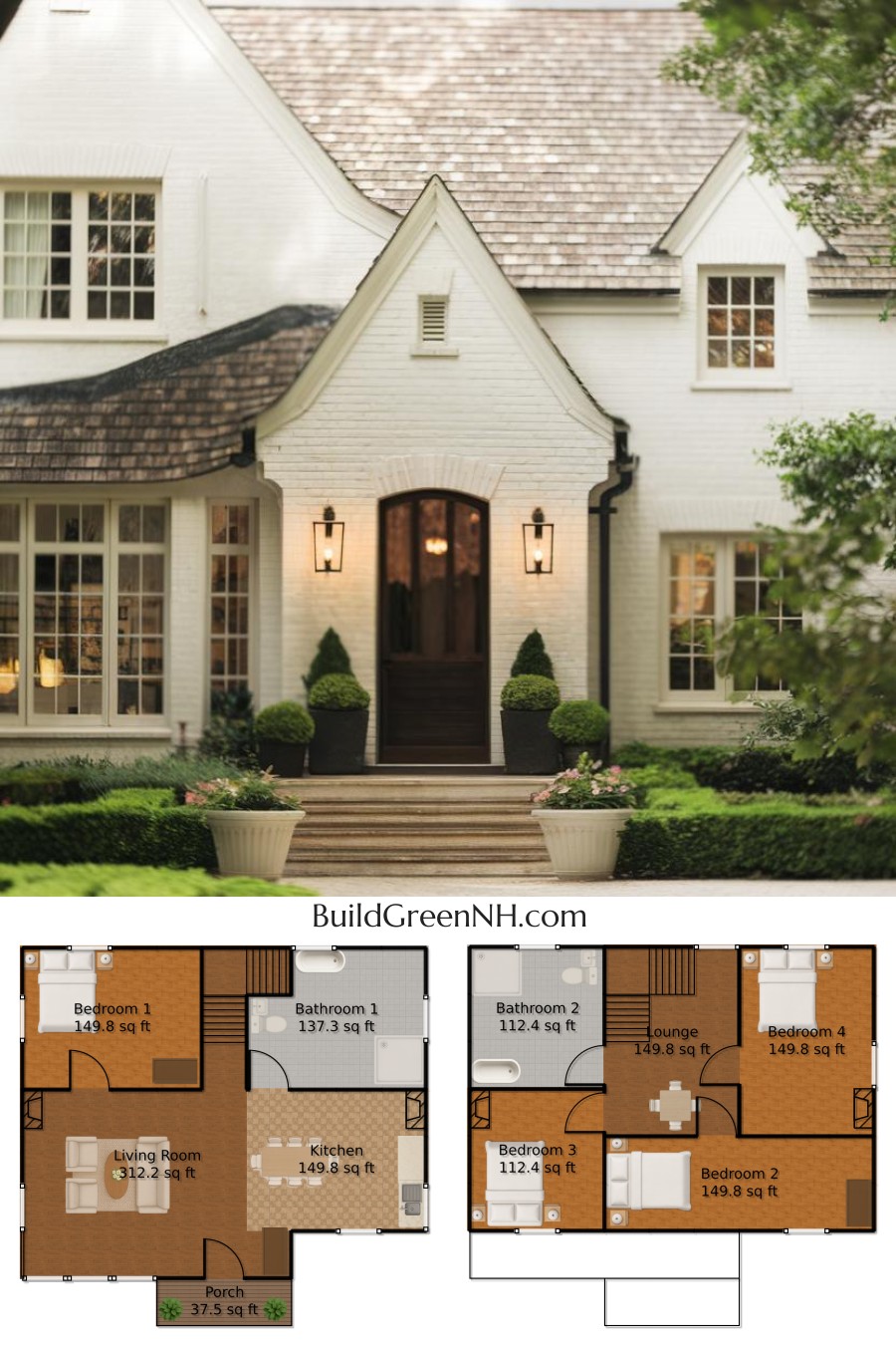 Graceful Gable Getaway with Green Enchantment: Cottage House Floor Plans