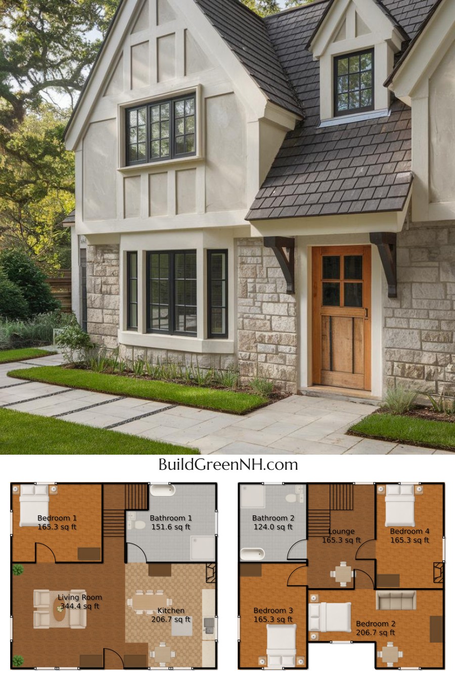 Timber-Laced Refuge in Stone: Cottage House Floor Plans