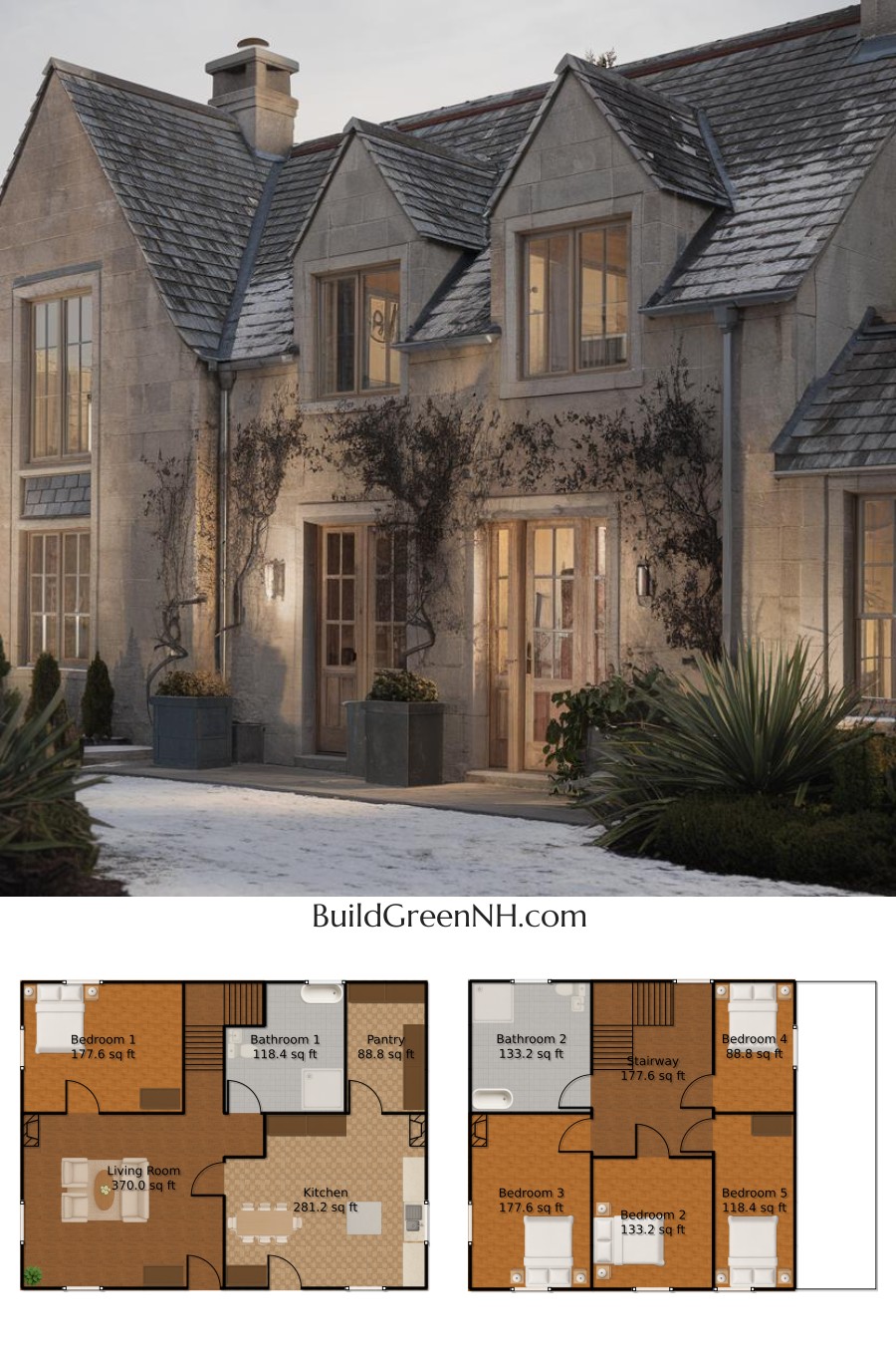Frost-Kissed Charm with Ivy-Touched Elegance: Cottage House Floor Plans