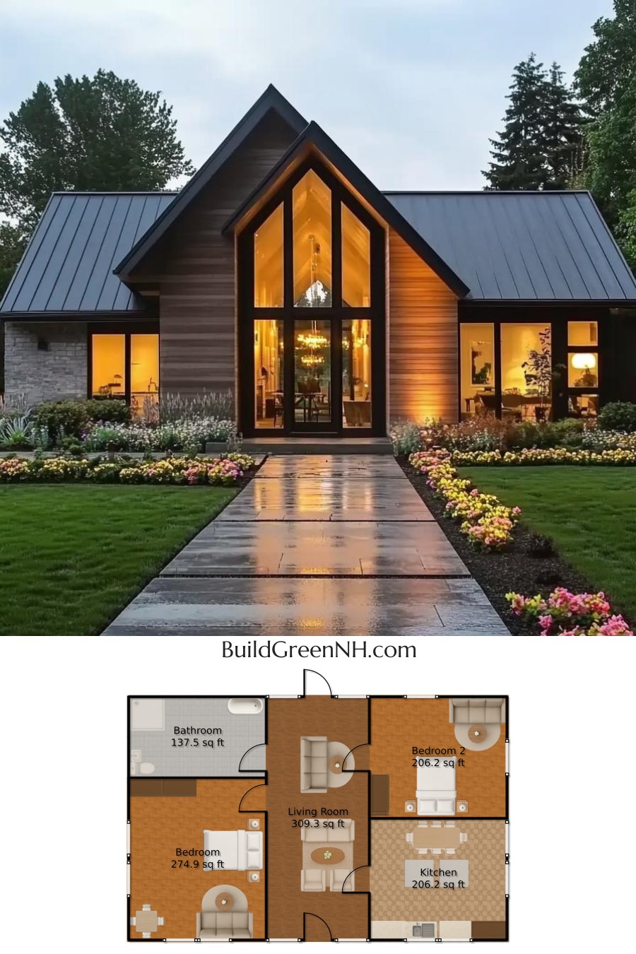 Charming One-Story Abode with Glow: One Story House Plans
