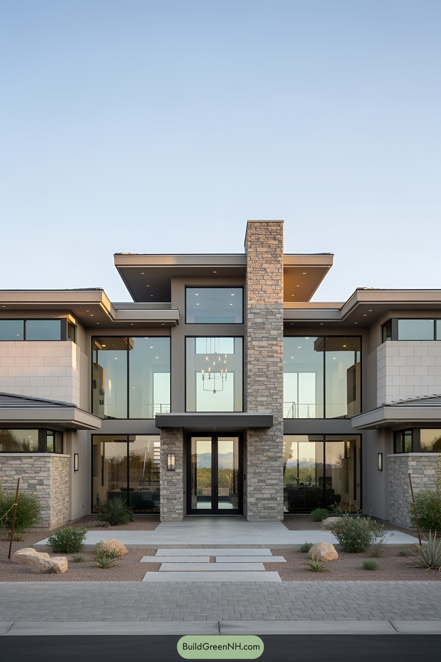 Luxury home with expansive glass facade