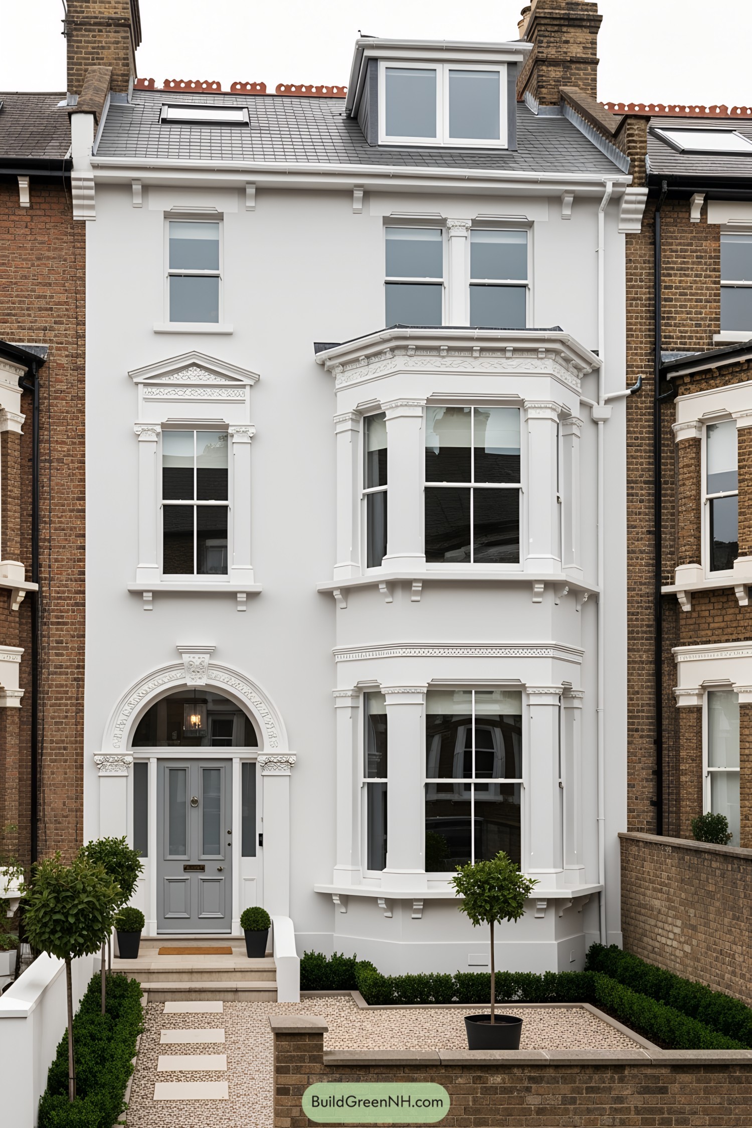 Classic Victorian terrace house with bay windows and ornate details