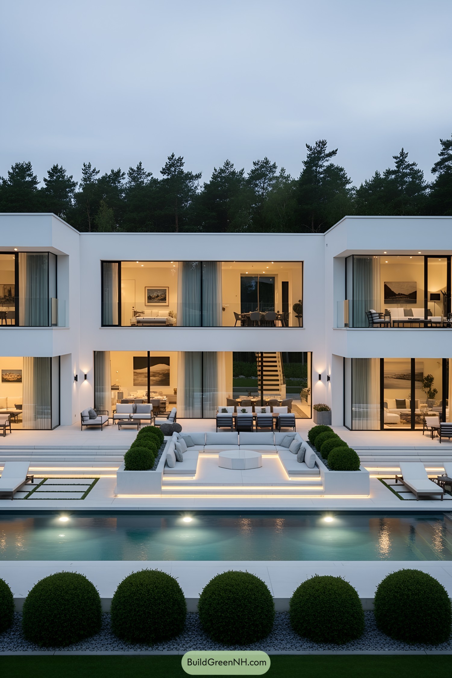 Luxury villa with modern architecture and pool