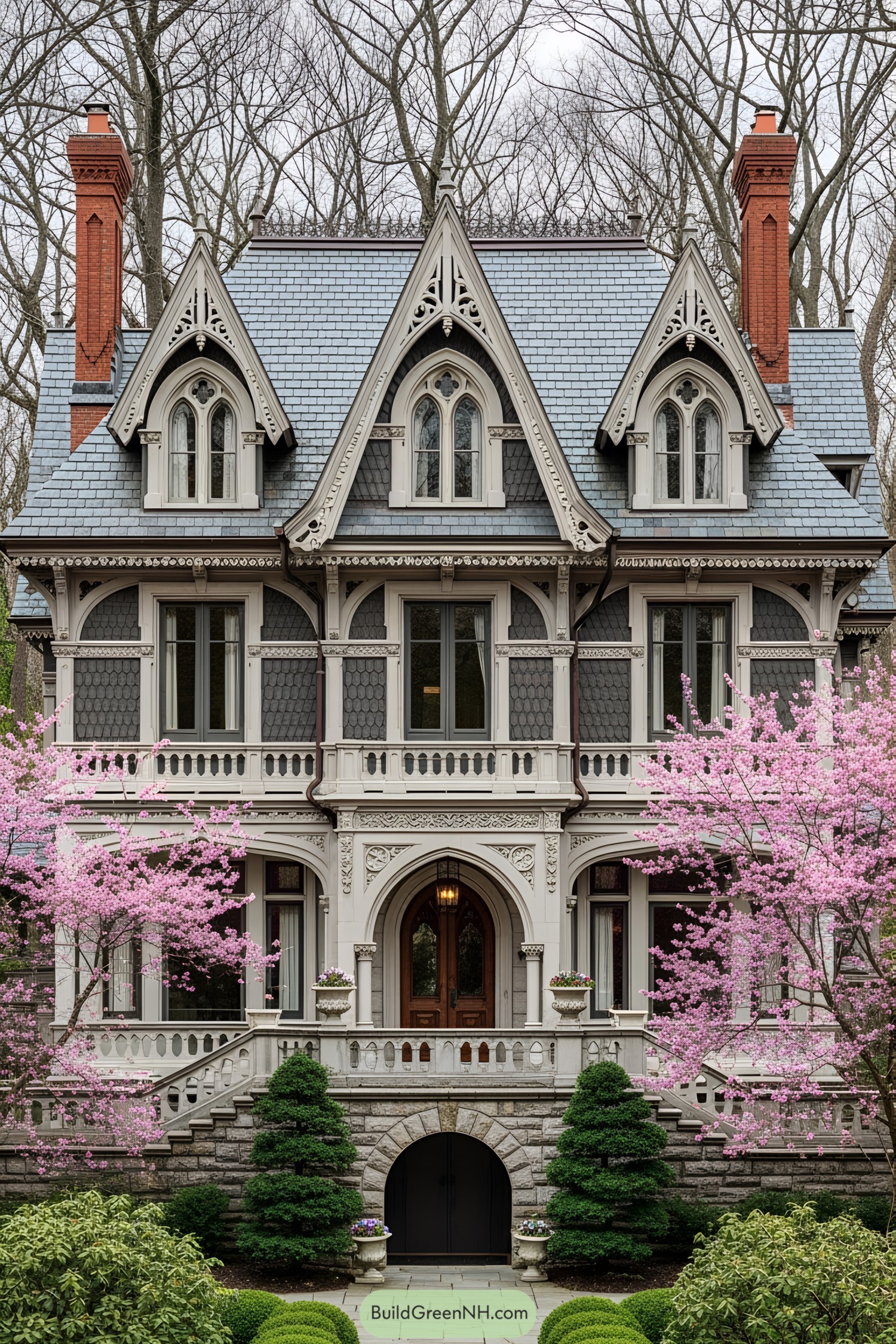 Gothic Victorian house with ornate wooden details