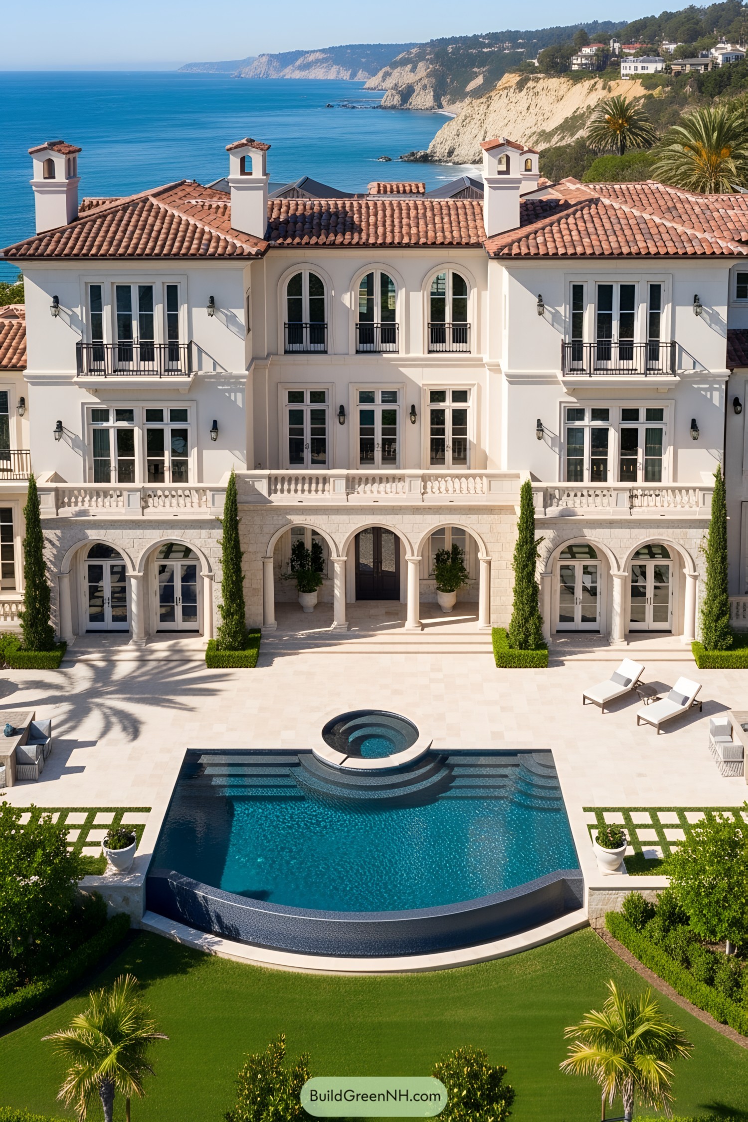 Luxurious seaside villa with pool