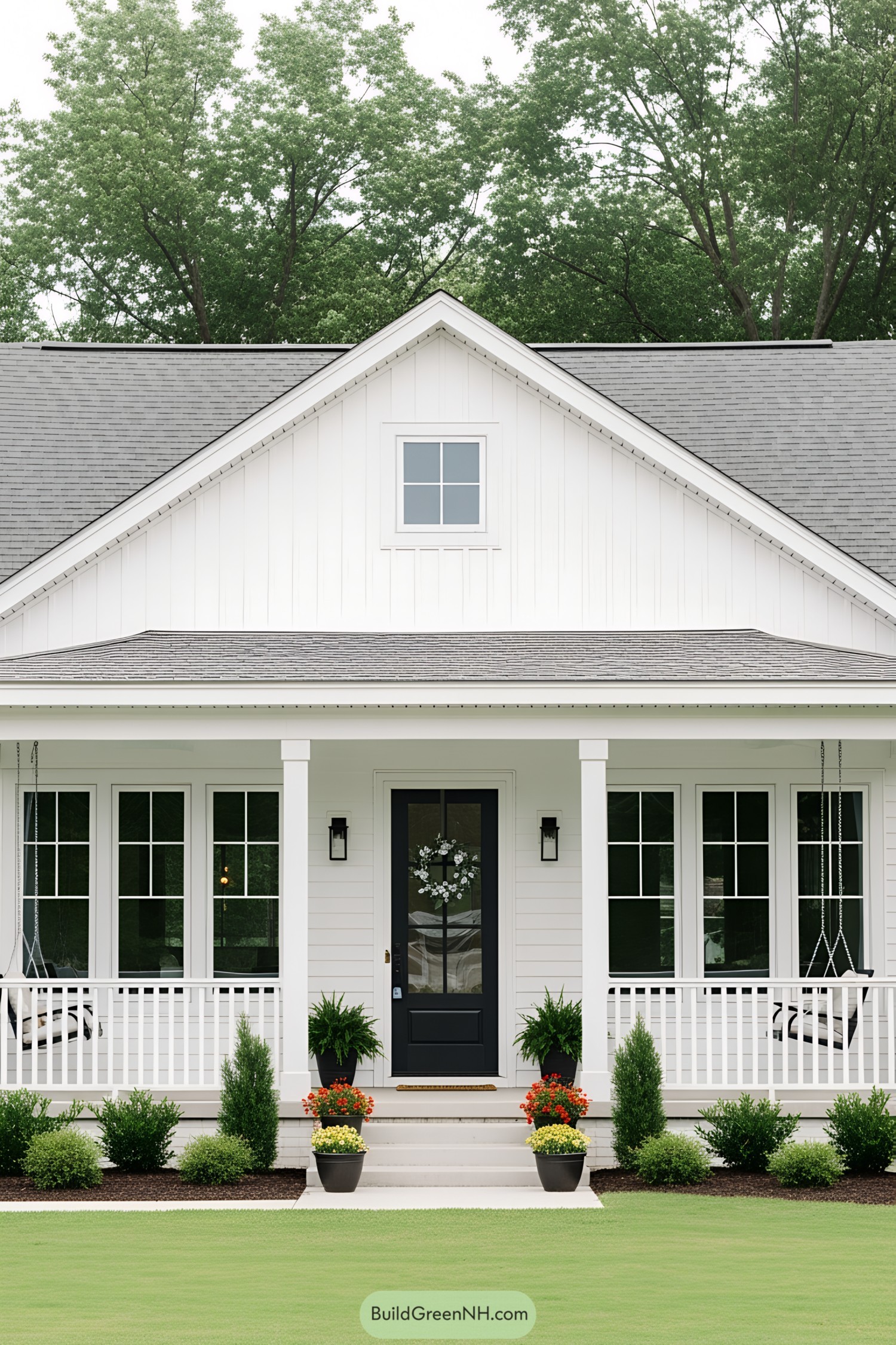 Charming white bungalow with porch