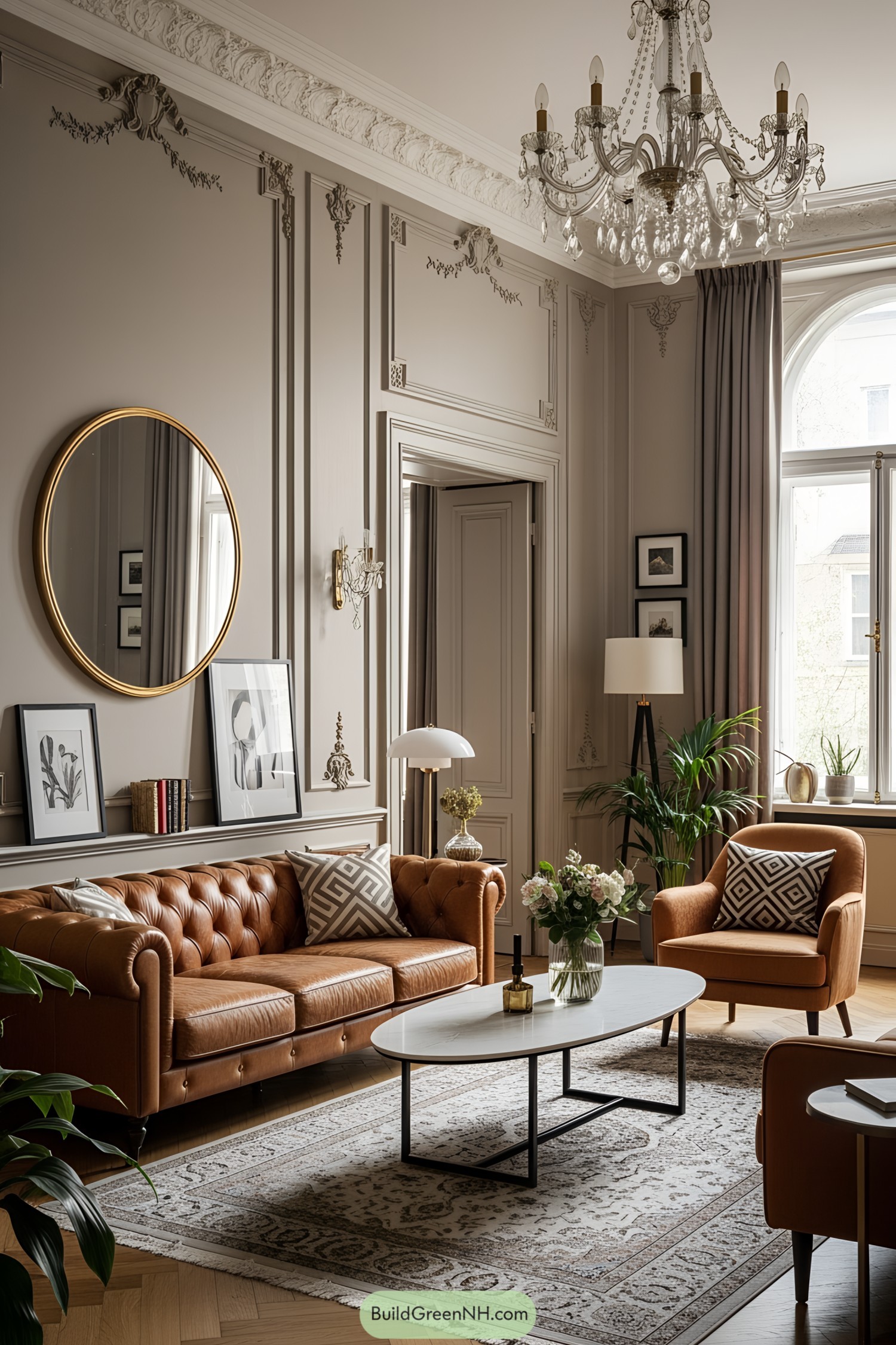 Elegant vintage living room with ornate details