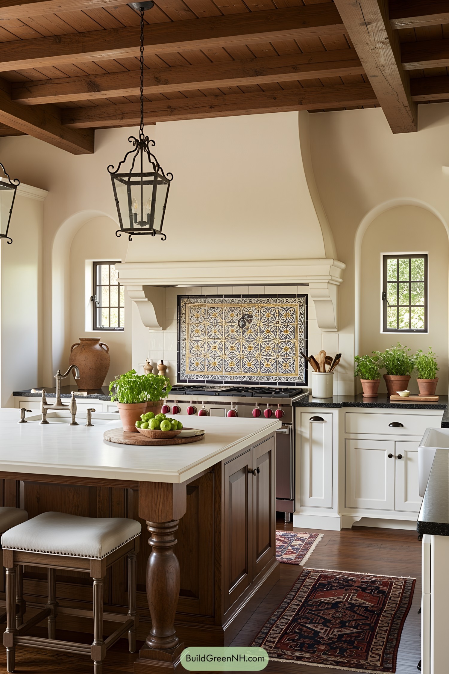 Charming Spanish-style kitchen with colorful tiles