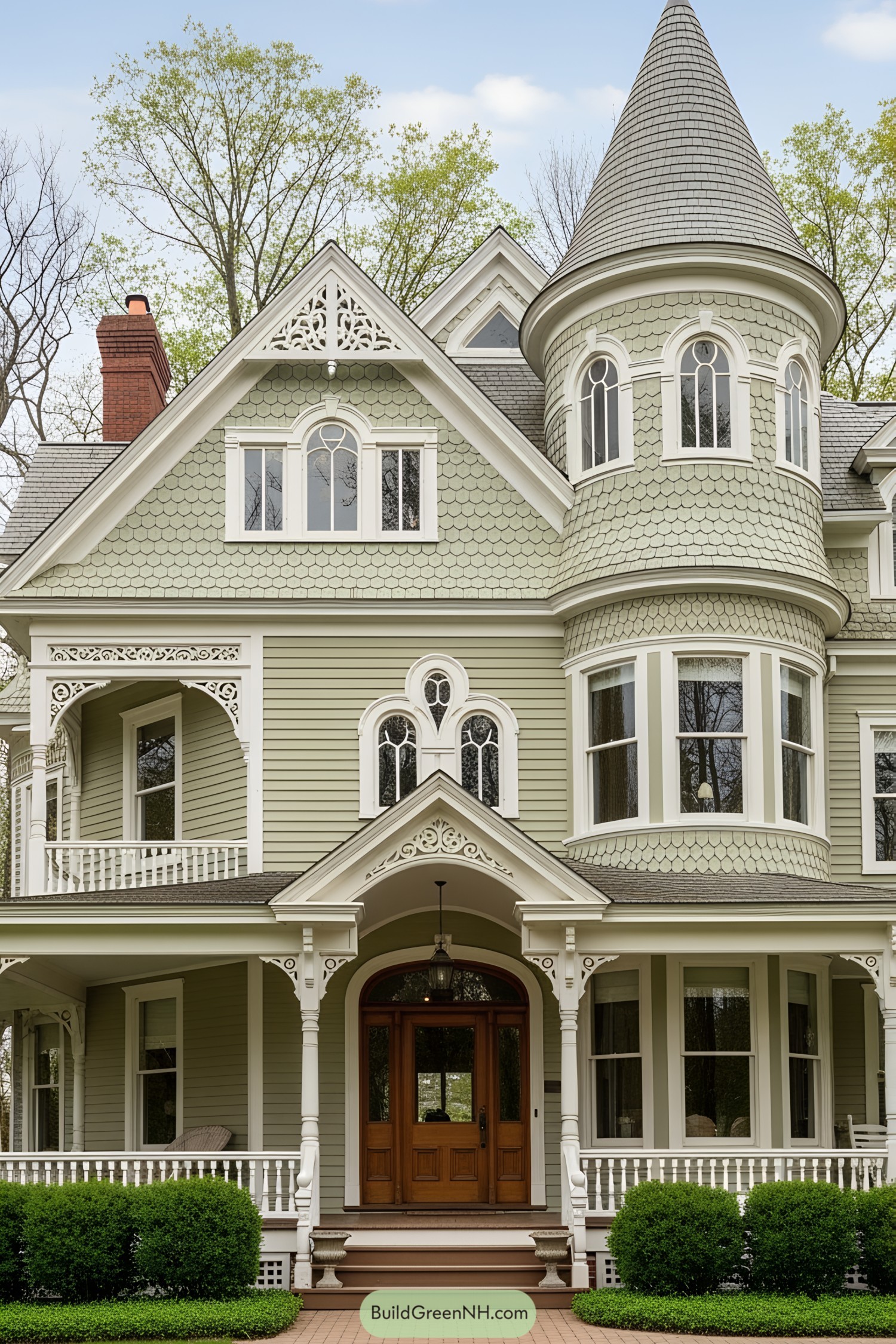 Victorian house with turret and intricate woodwork