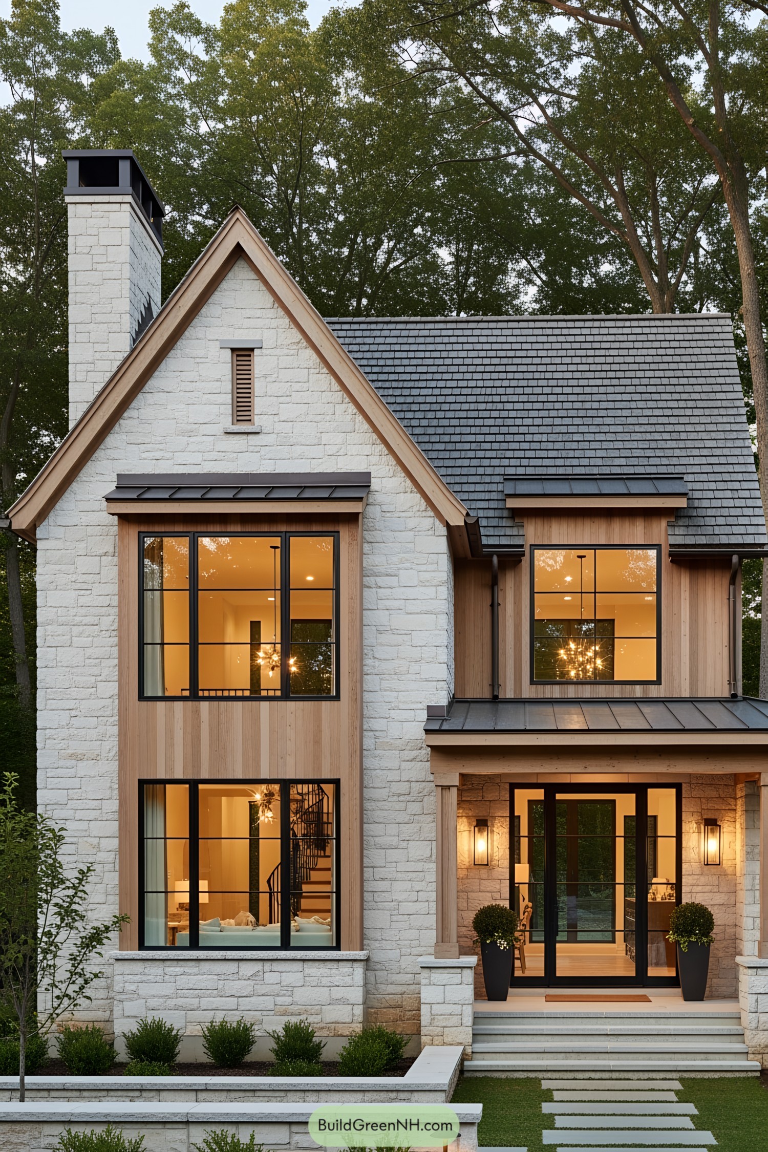 Elegant modern rustic residence with natural elements