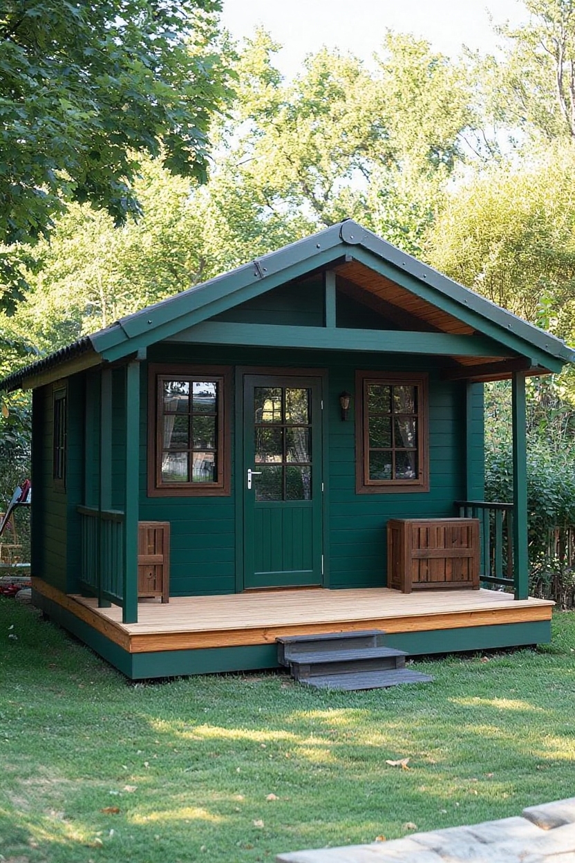 change house color to forest green paint
