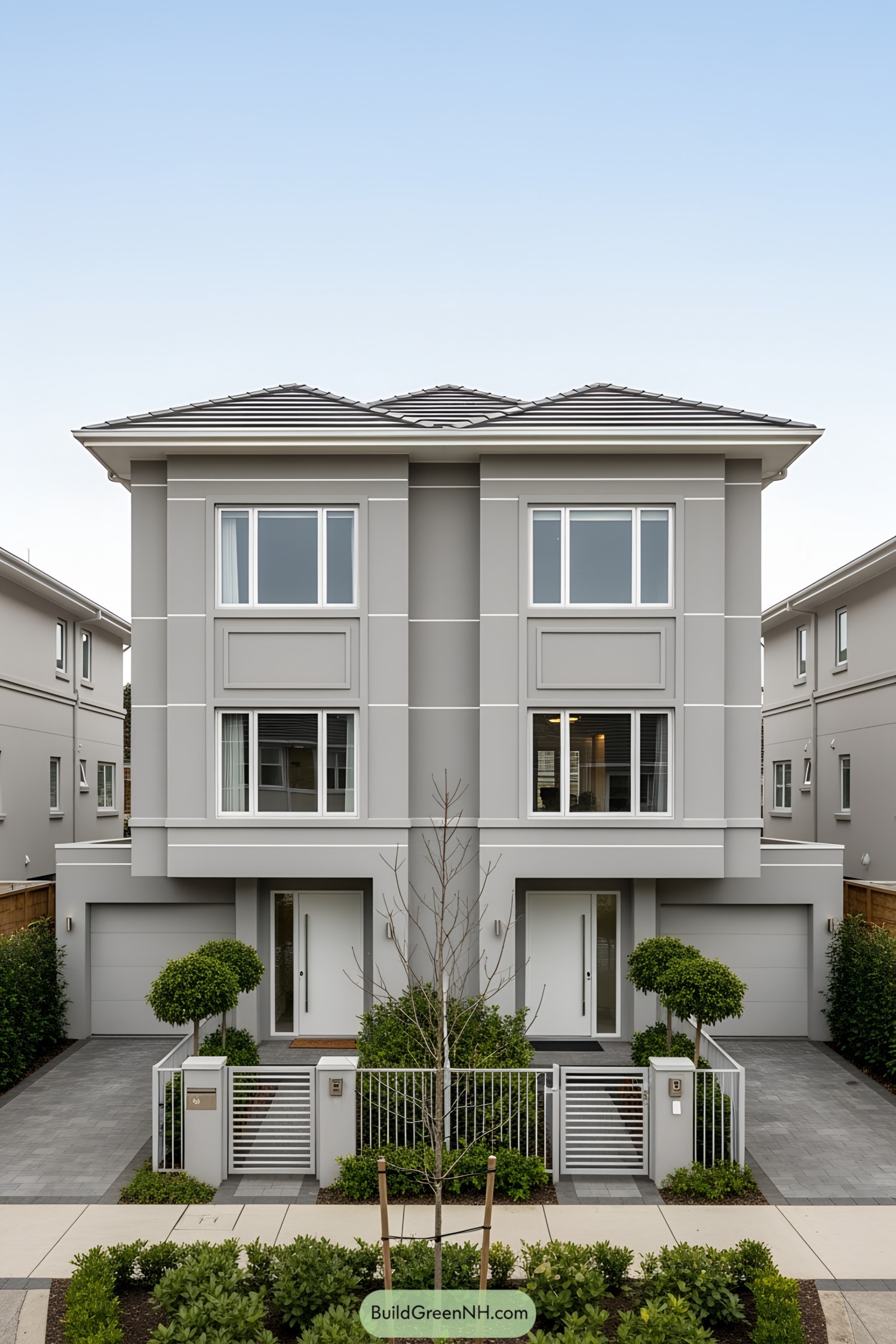 Modern duplex with a sleek, symmetrical design