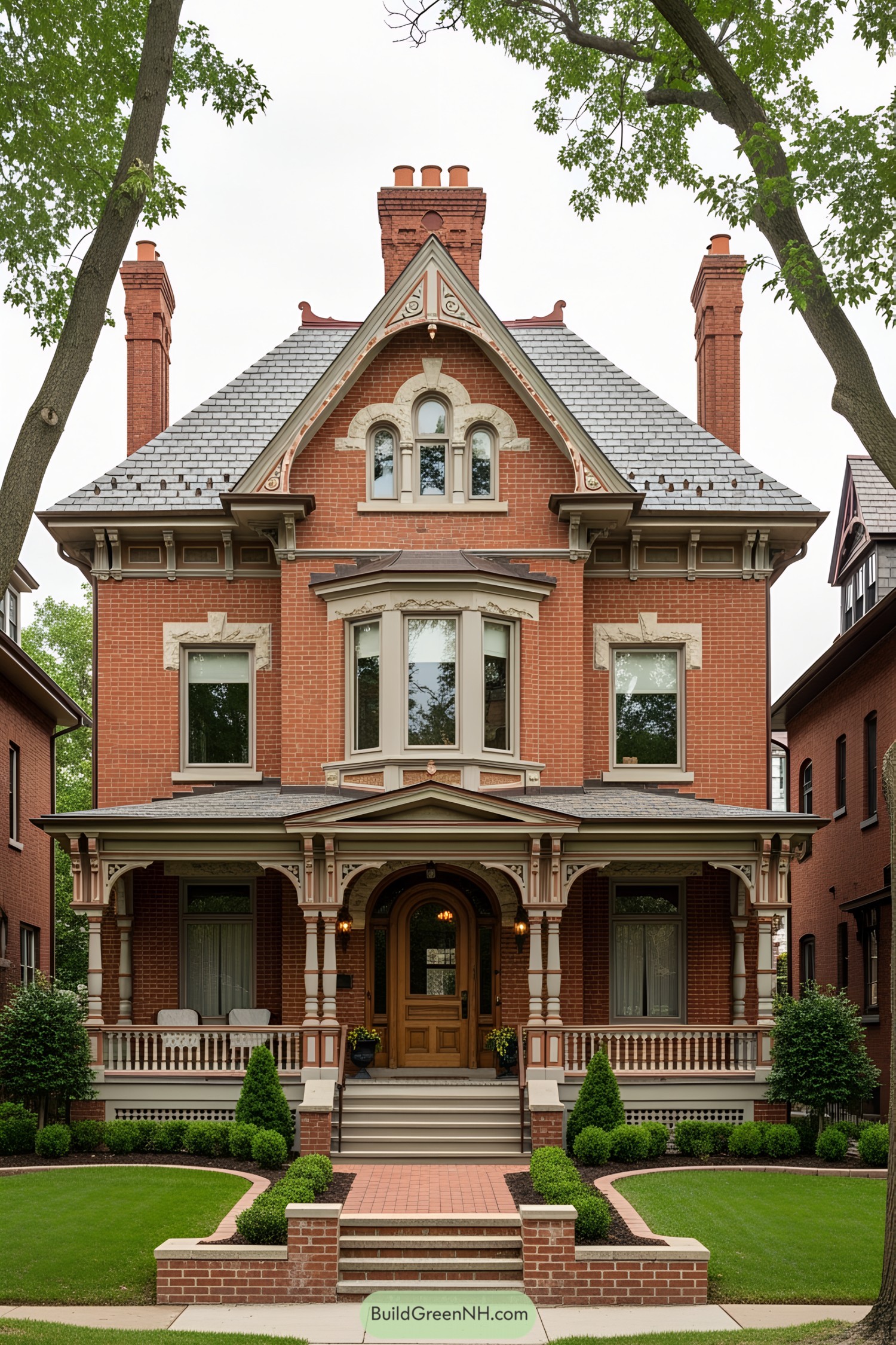 Beautiful Victorian brick house with intricate architectural details
