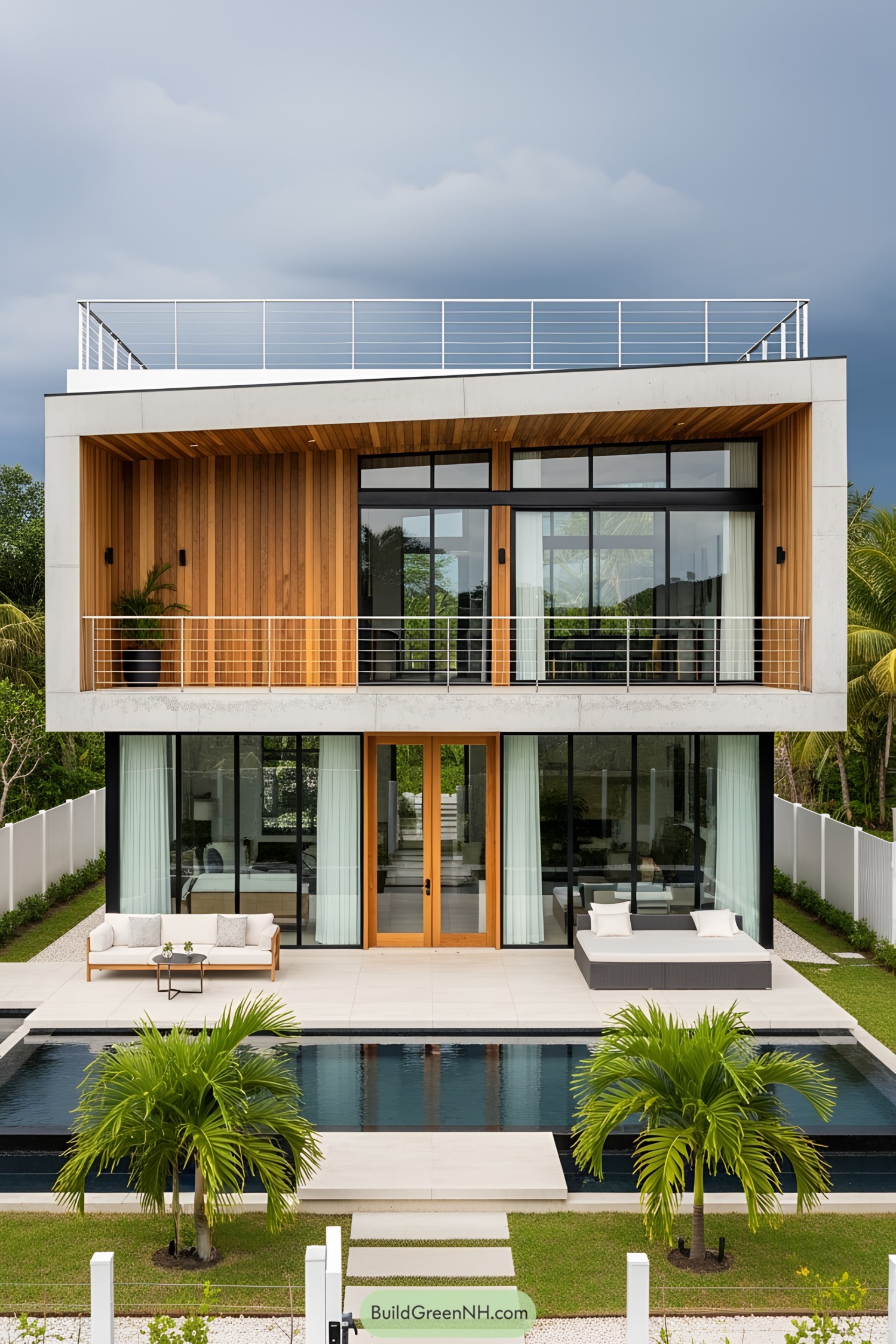 Modern bungalow with a chic rooftop deck