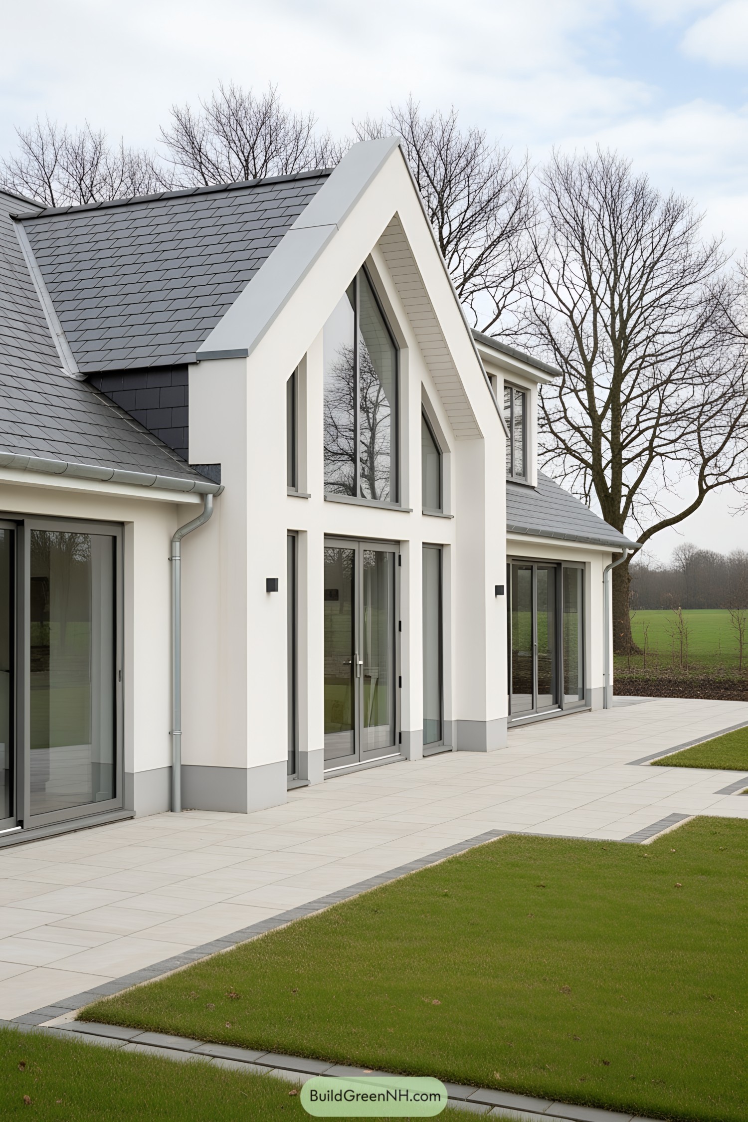Contemporary chalet bungalow with large windows