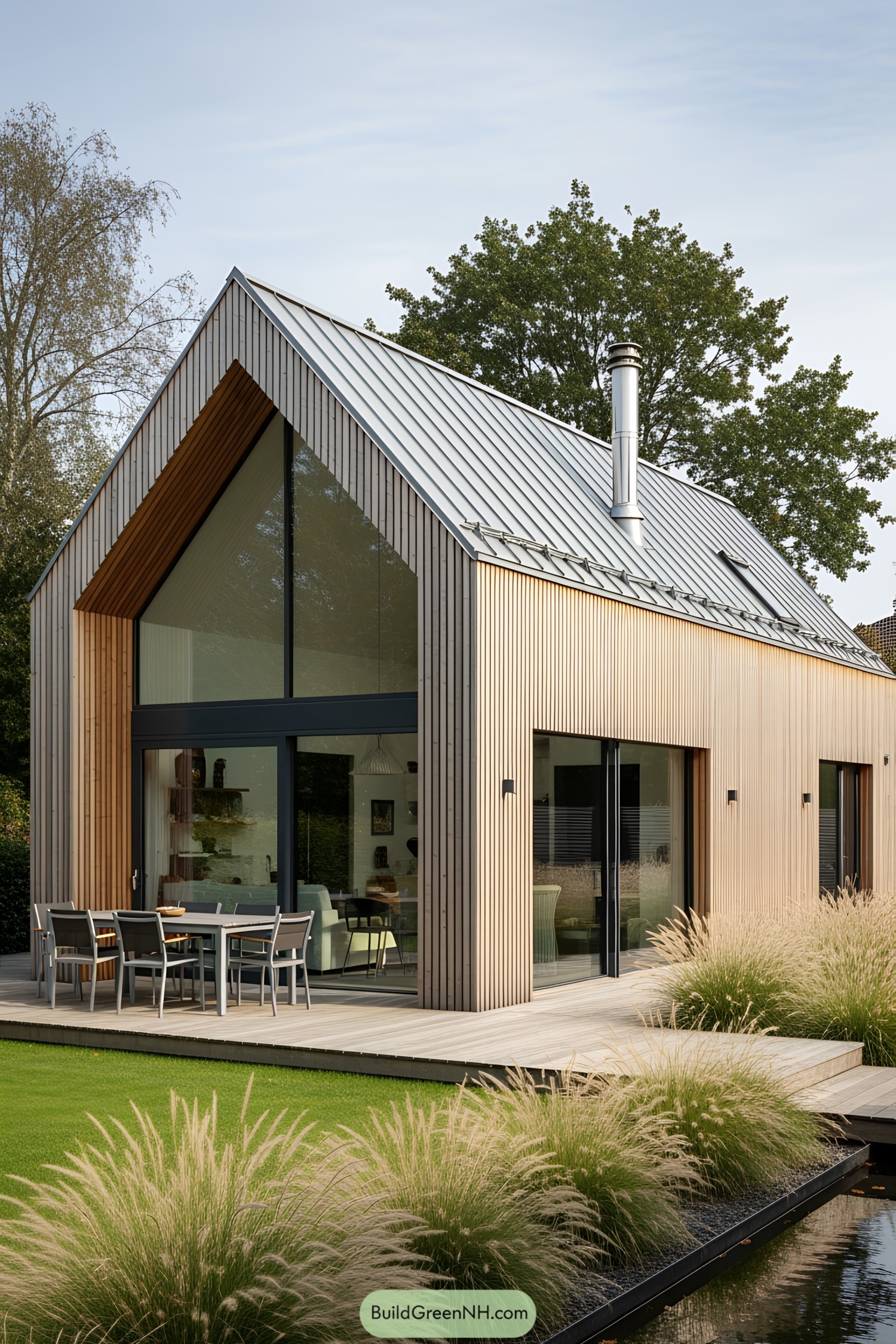 Stylish wood and glass chalet with a modern flair