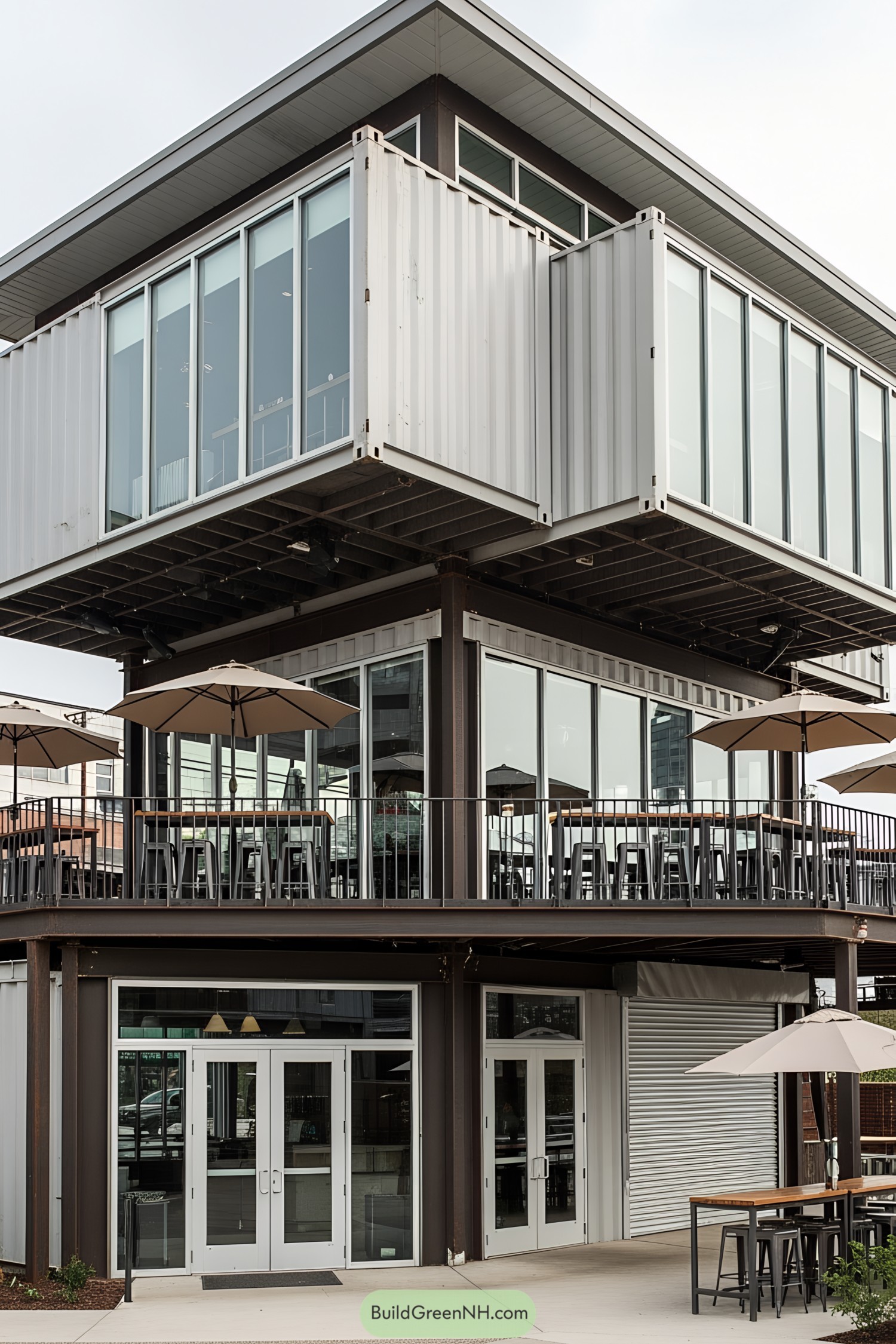 Contemporary container bar with outdoor seating